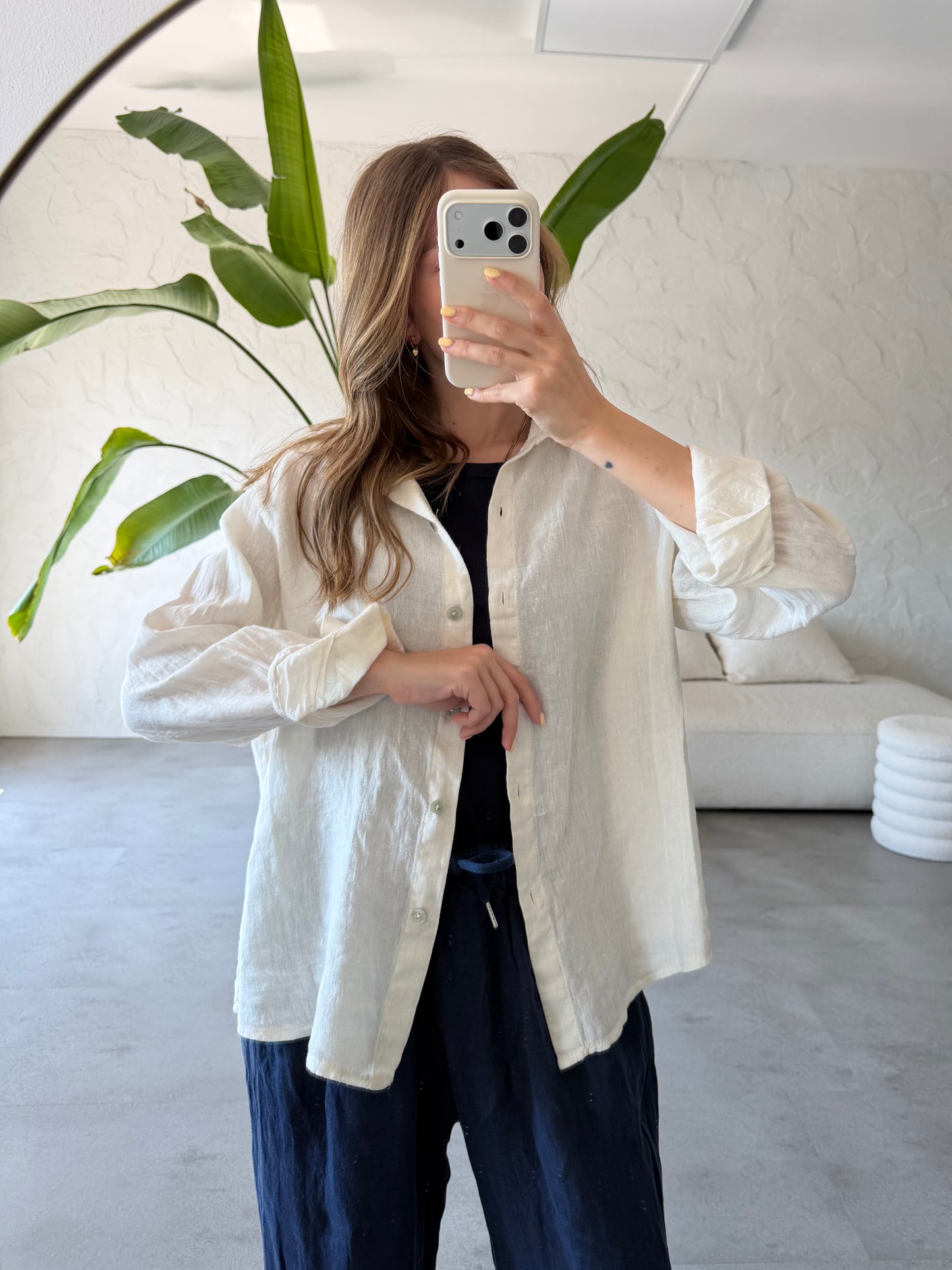 Camicia lino basic