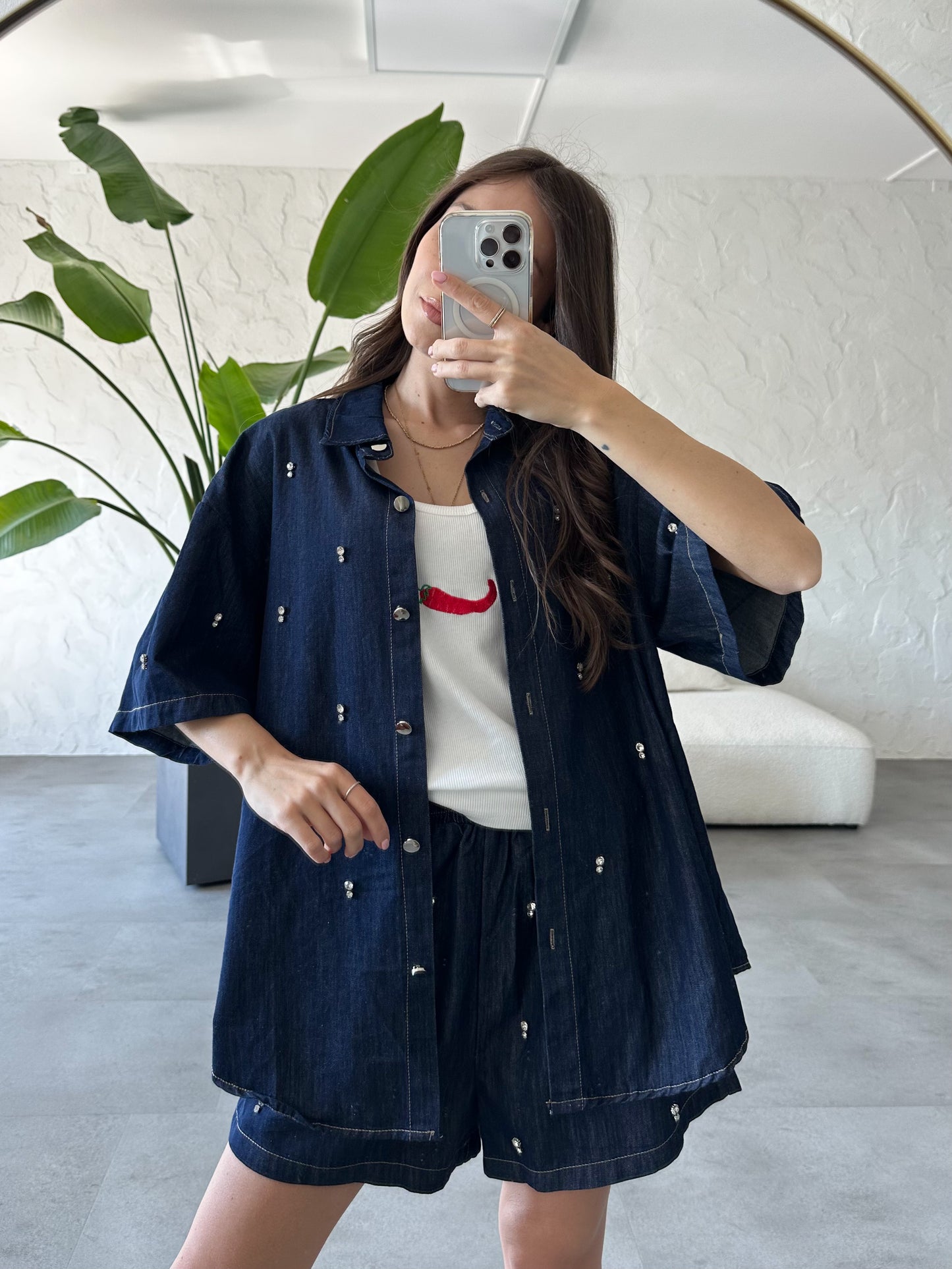 Completo denim brillanti