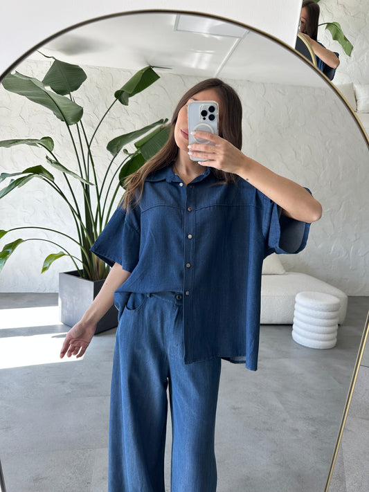 Camicia effetto jeans