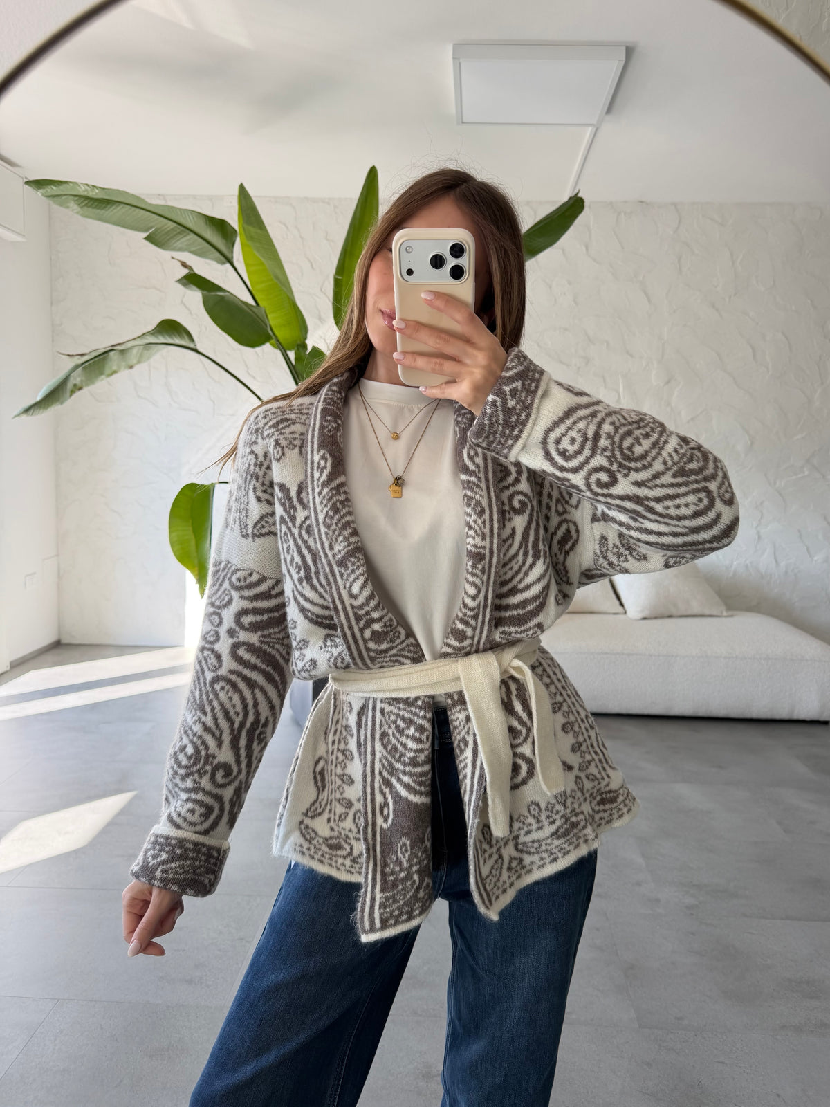 Cardigan bandana misto lana