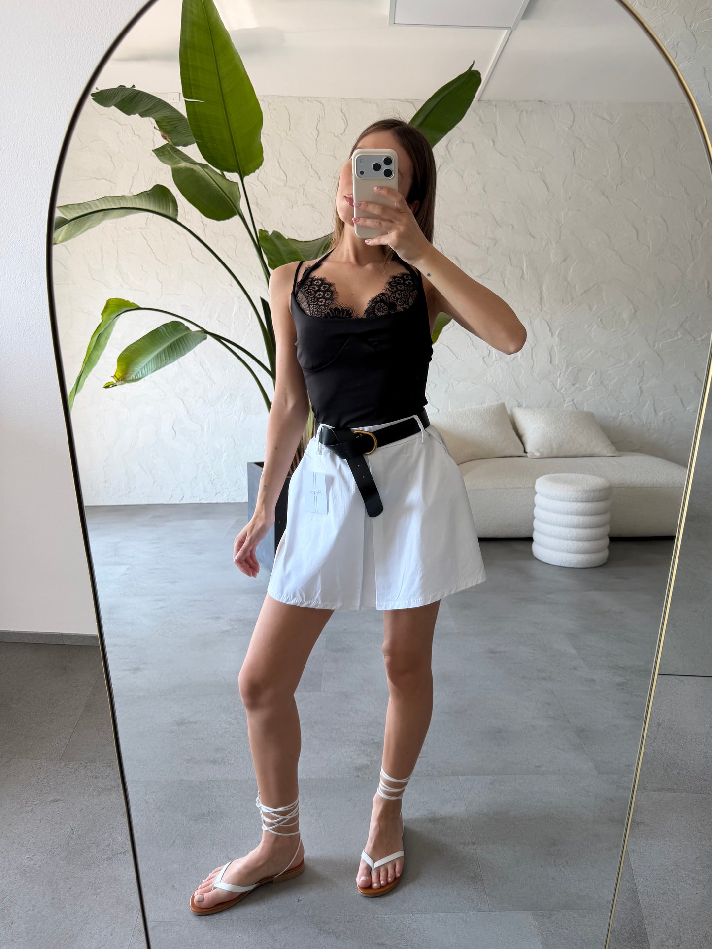 Gonna pantalone tela
