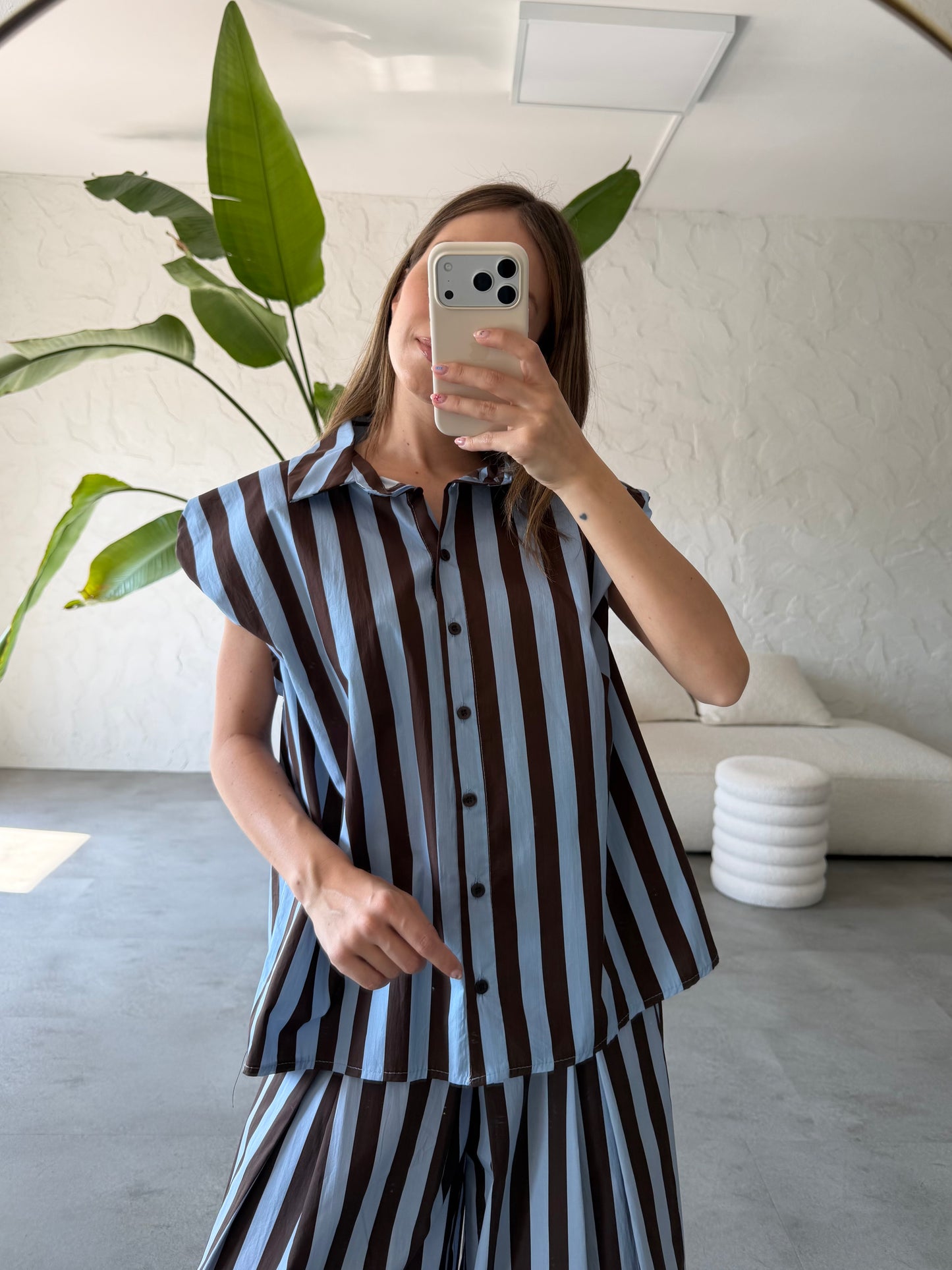 Camicia righe cotone