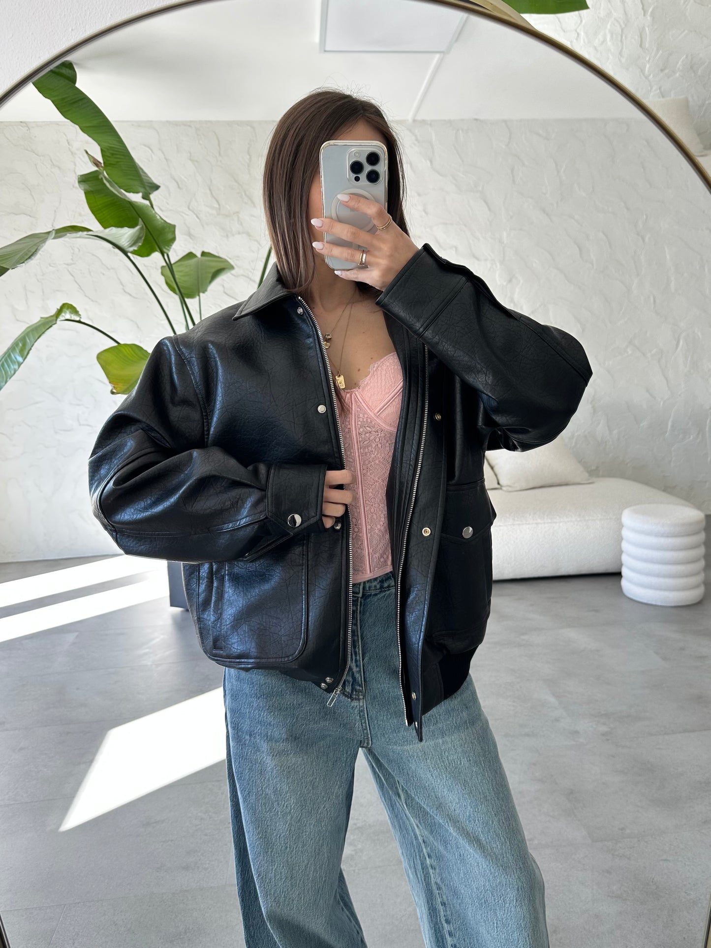 Giubbotto effetto pelle