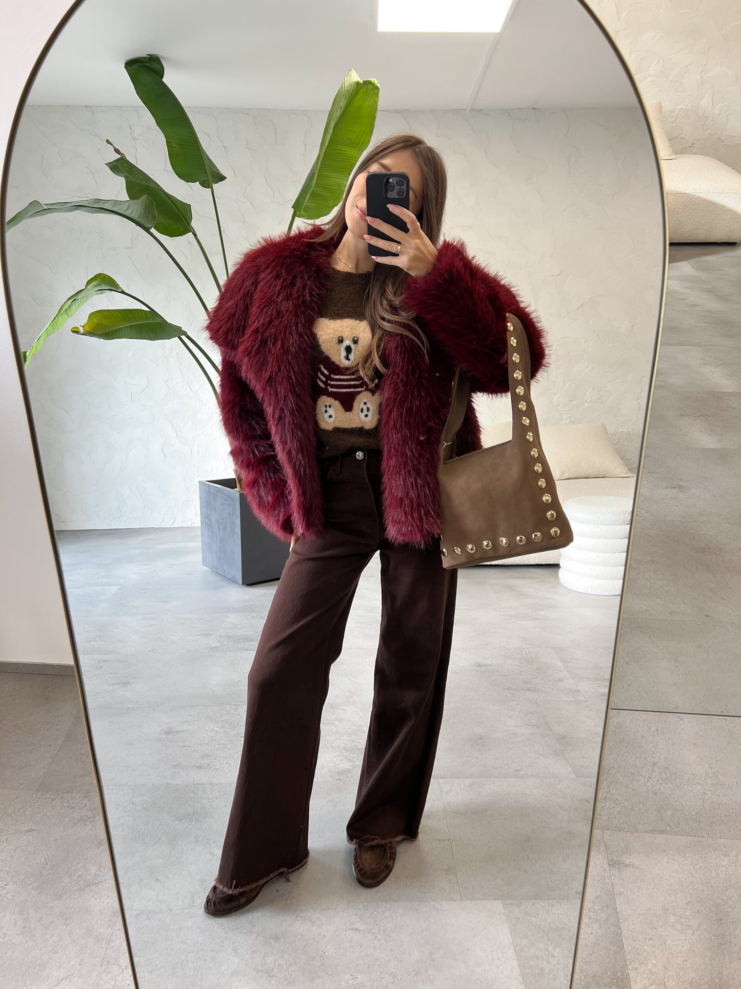 Eco pelliccia borgogna