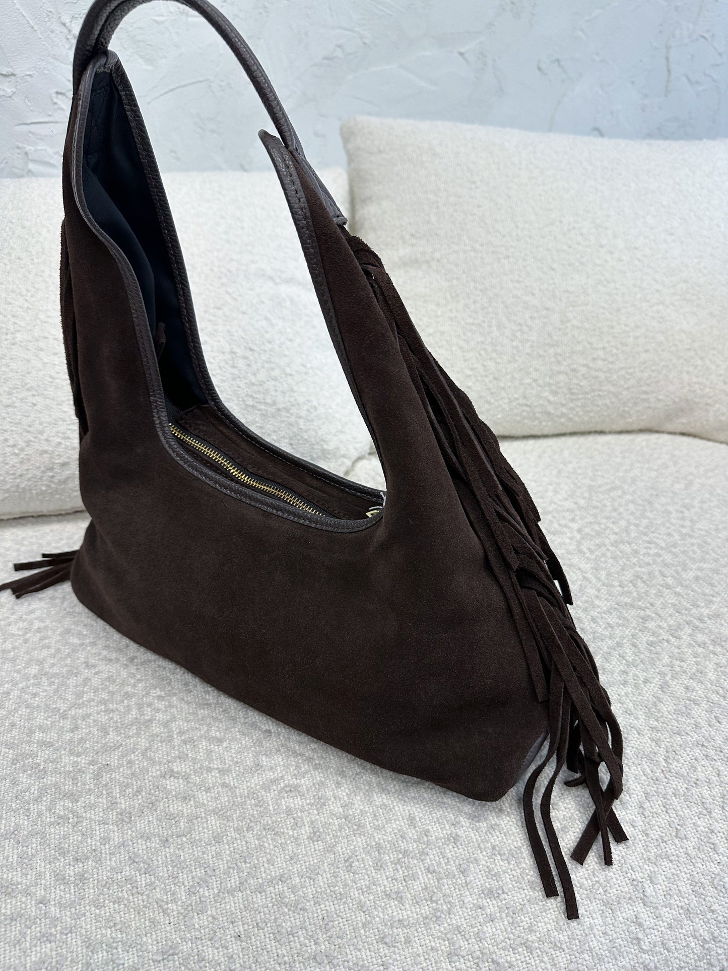 Borsa suede frange grande