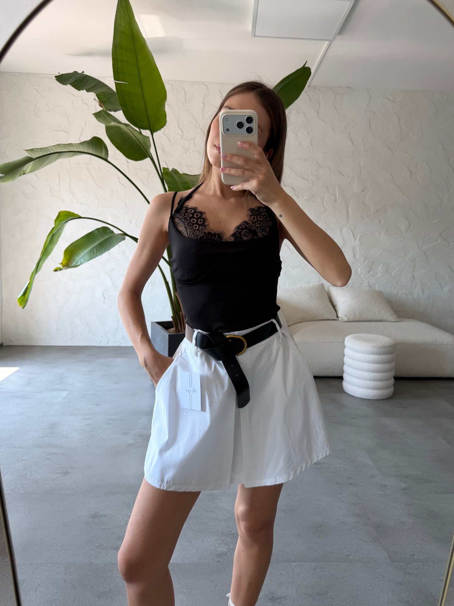 Gonna pantalone tela