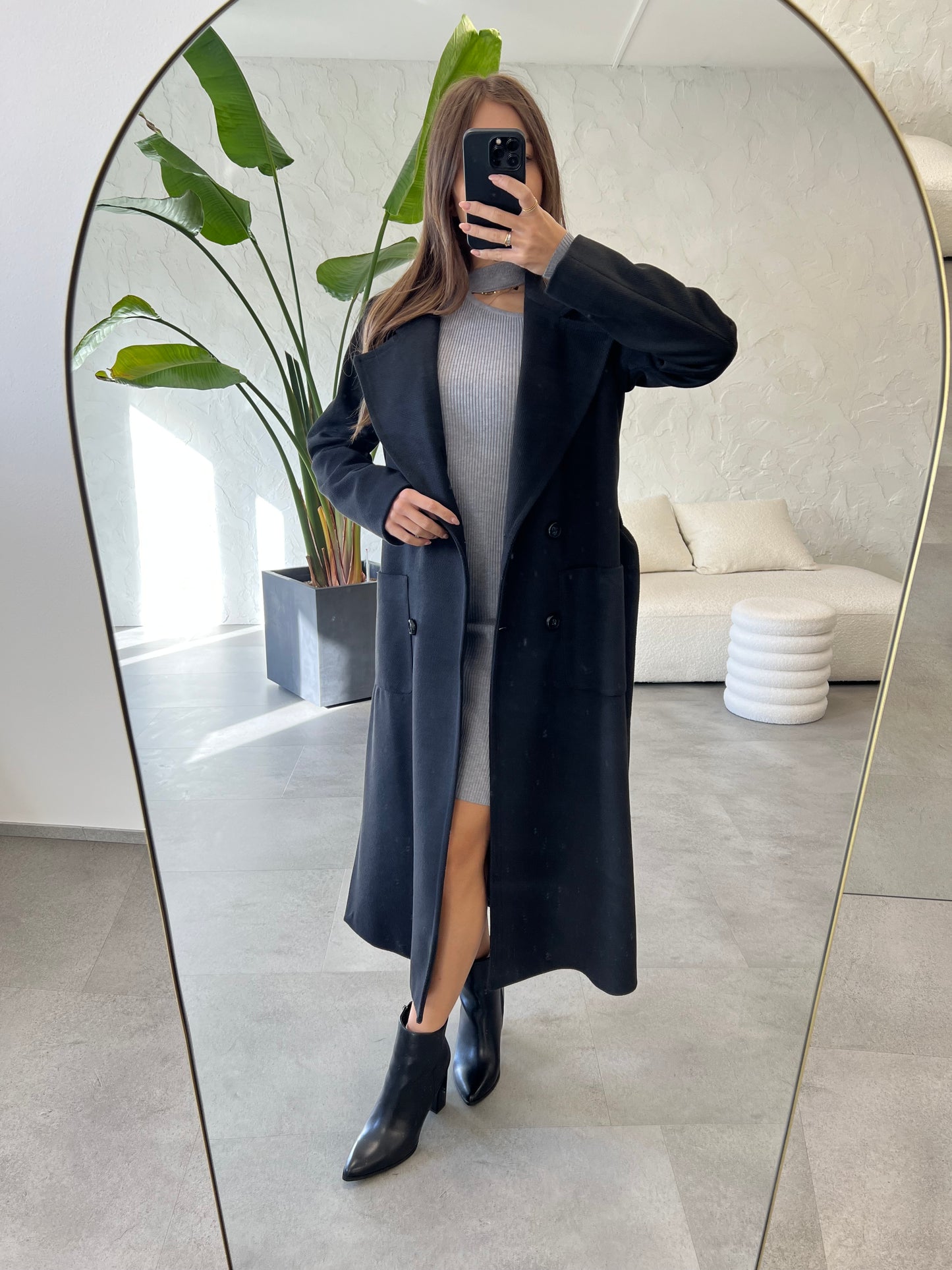 Cappotto lungo spacchi