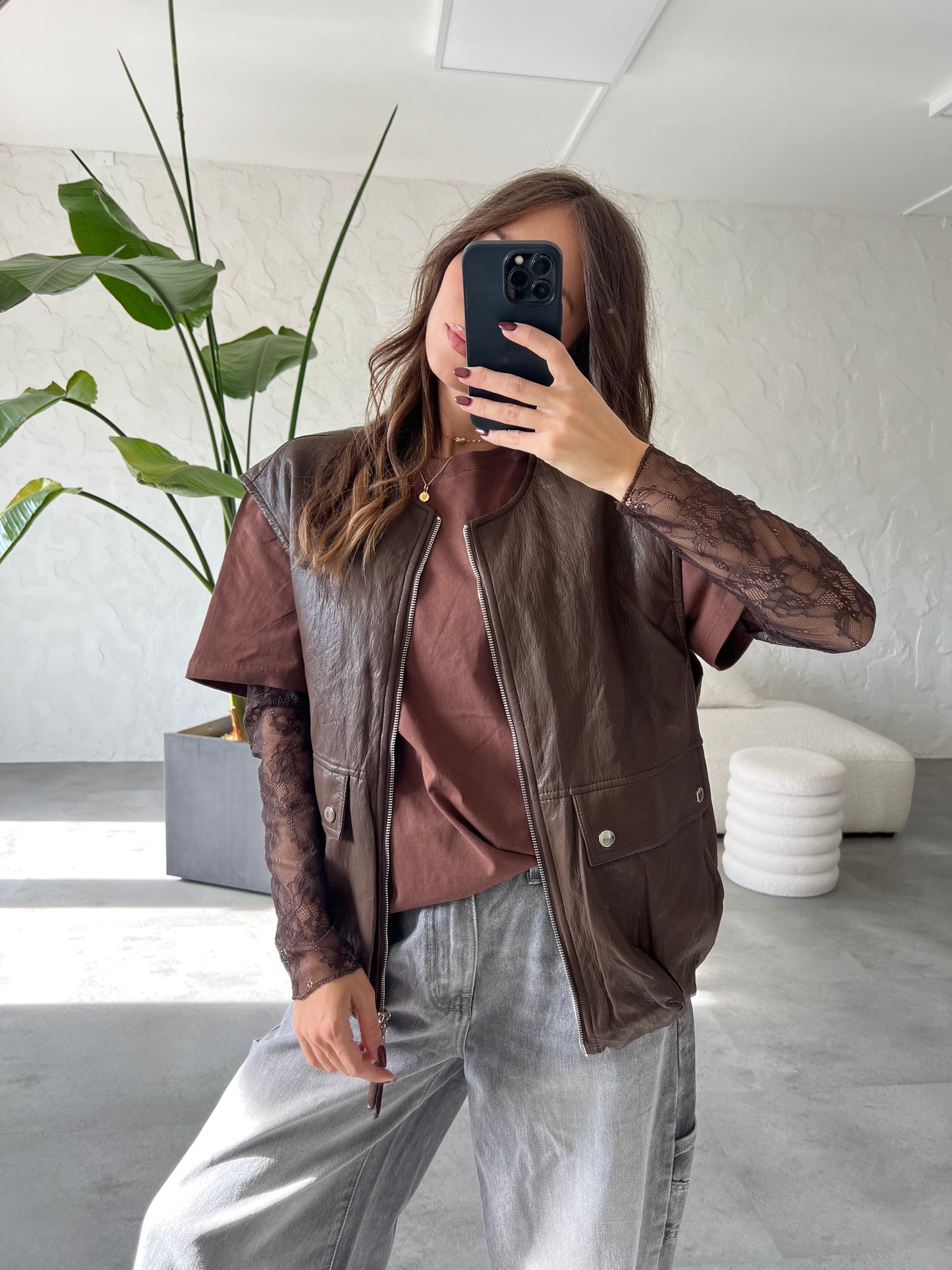 Gilet bomber eco pelle