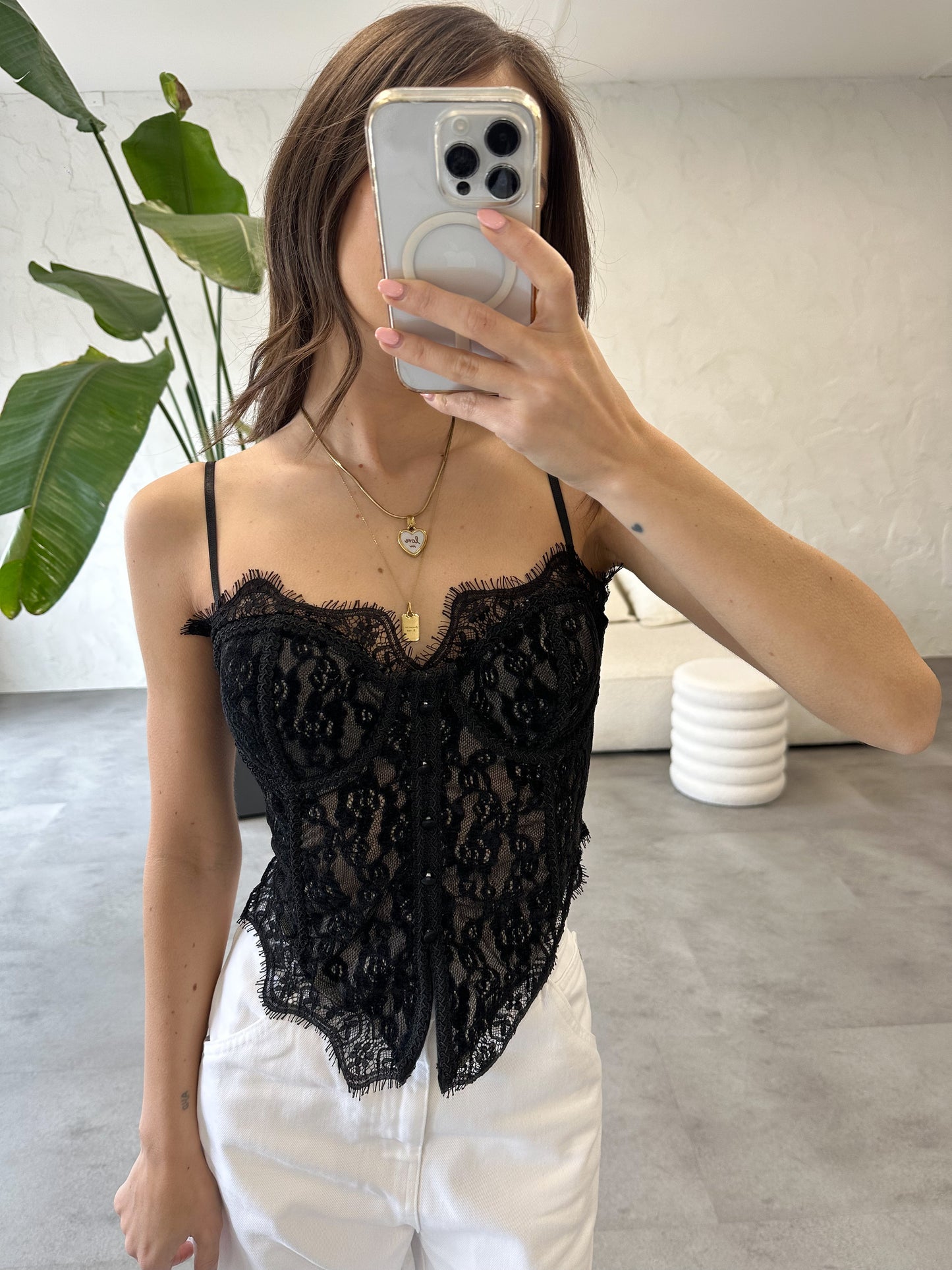Corsetto pizzo a punta