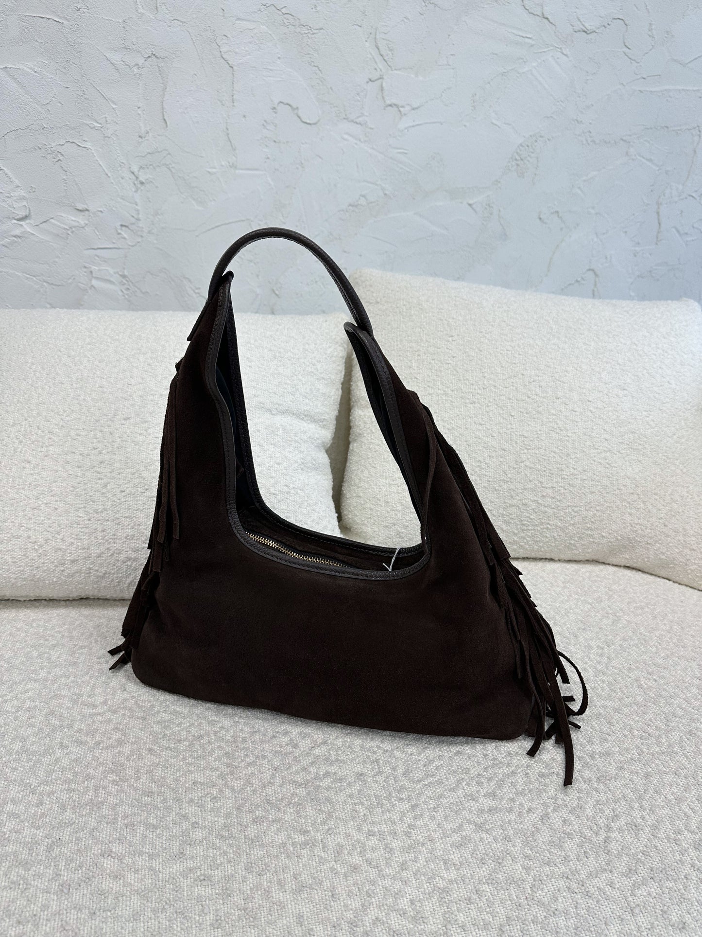 Borsa suede frange grande