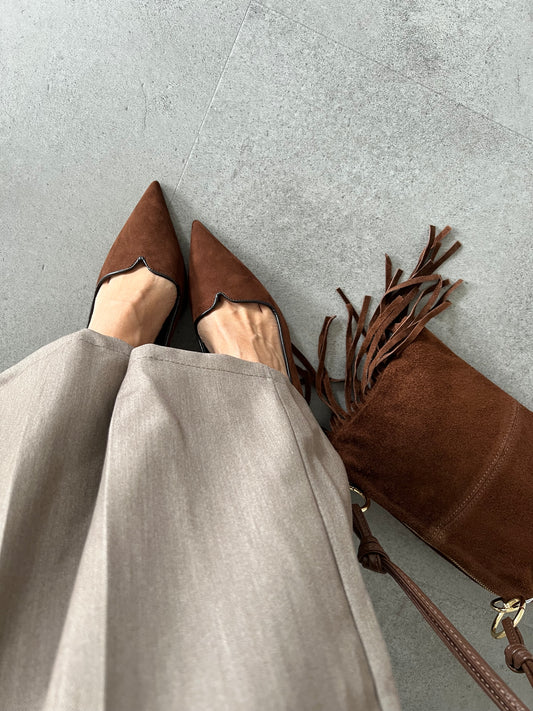 Dècolletè camoscio brown