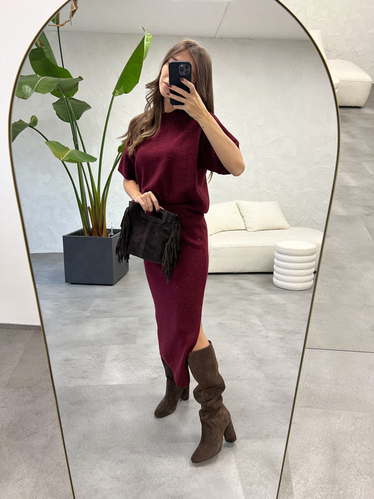 Coordinato in maglia lurex