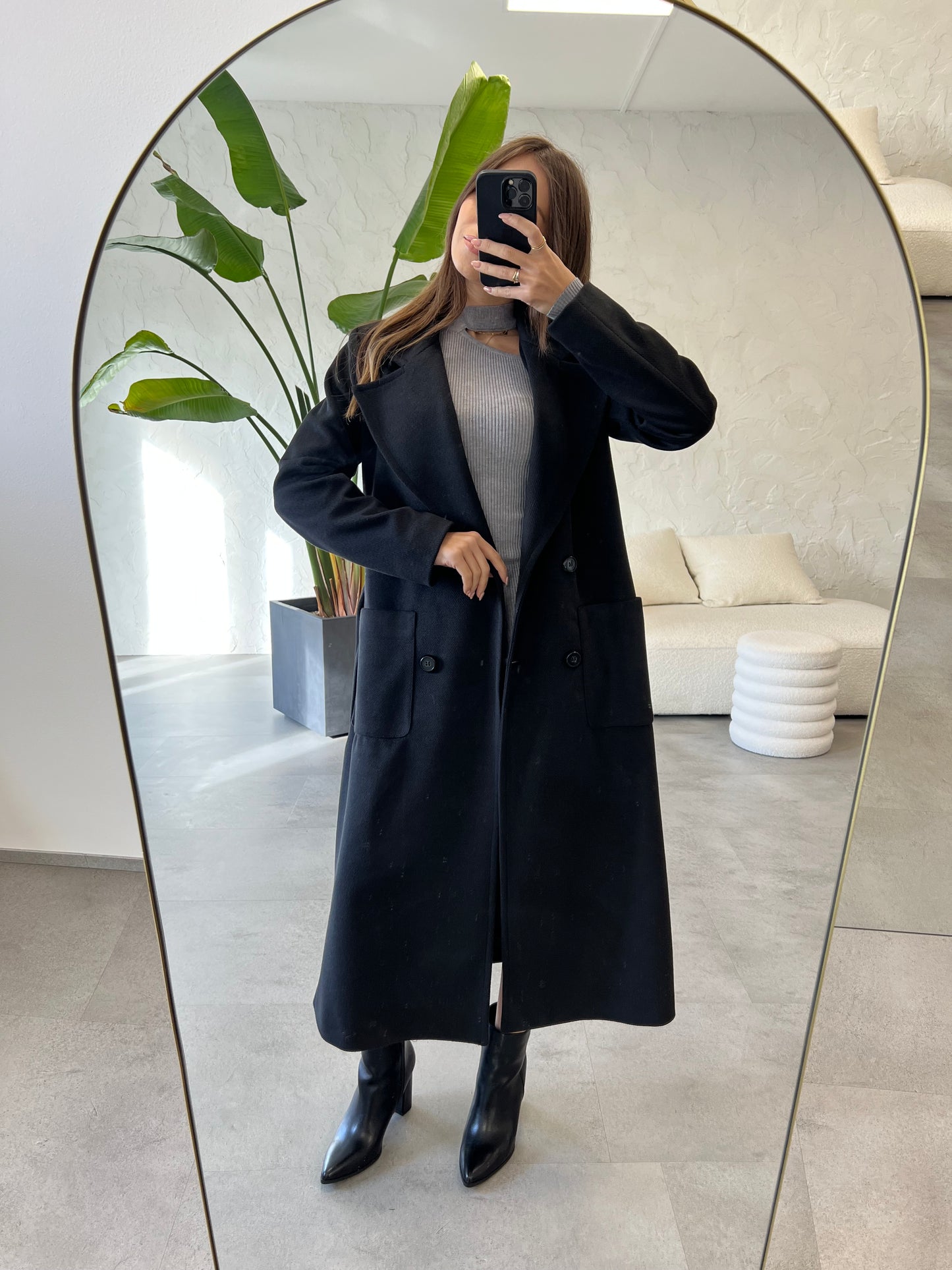 Cappotto lungo spacchi