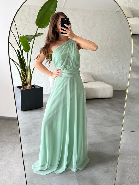 Abito monospalla tulle