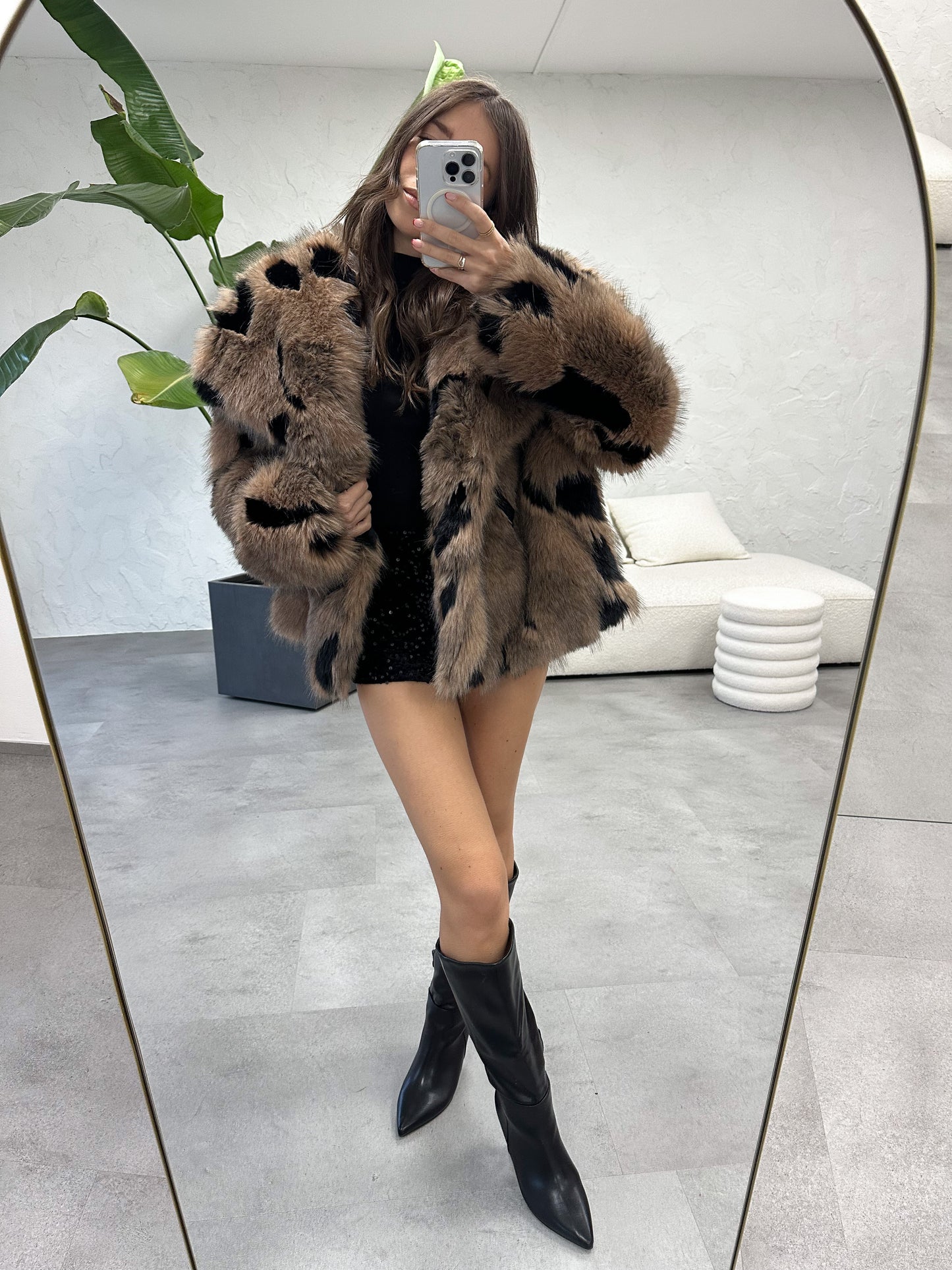 Eco pelliccia black/brown