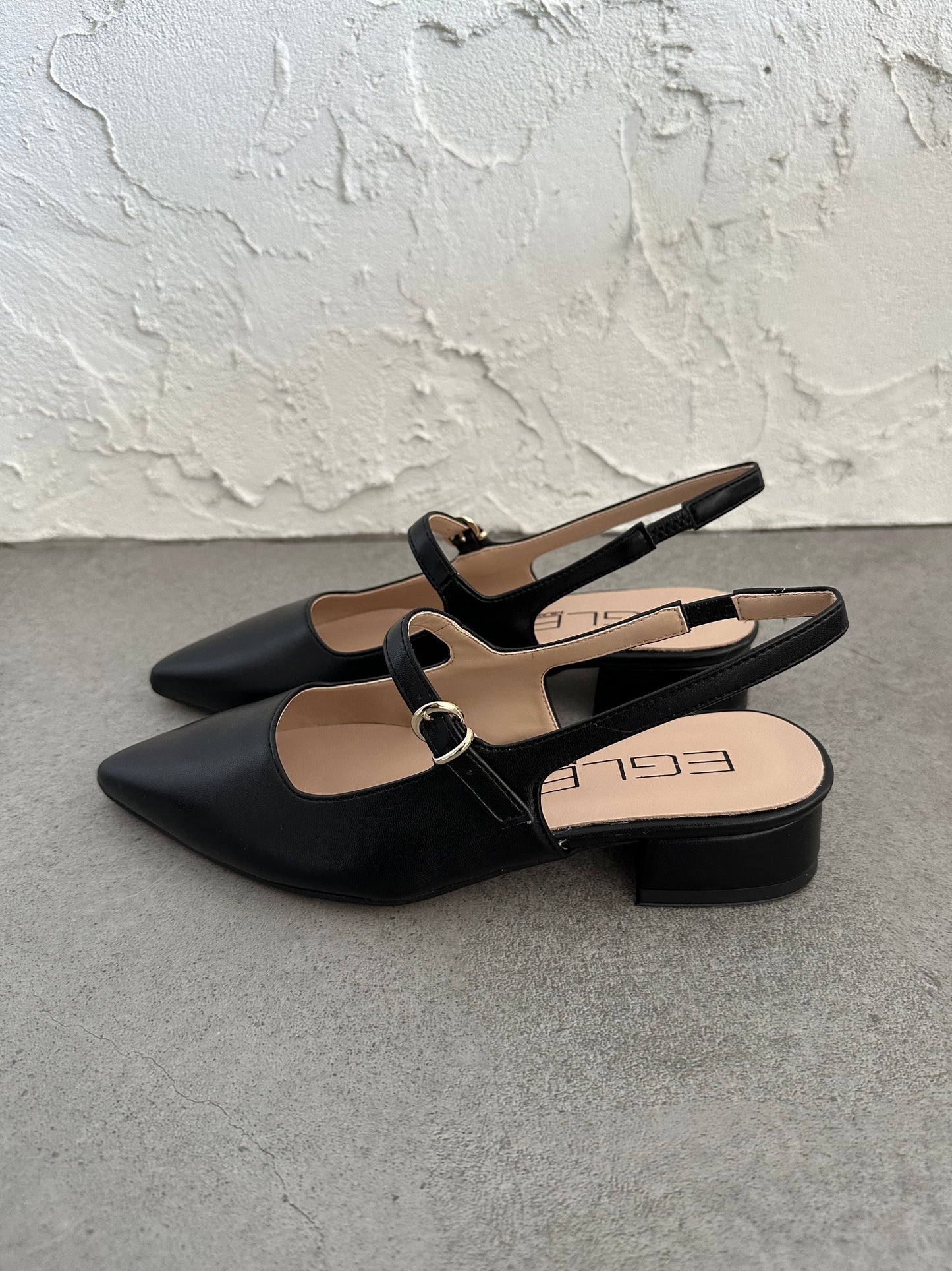 Slingback Egle tacco 2 nero