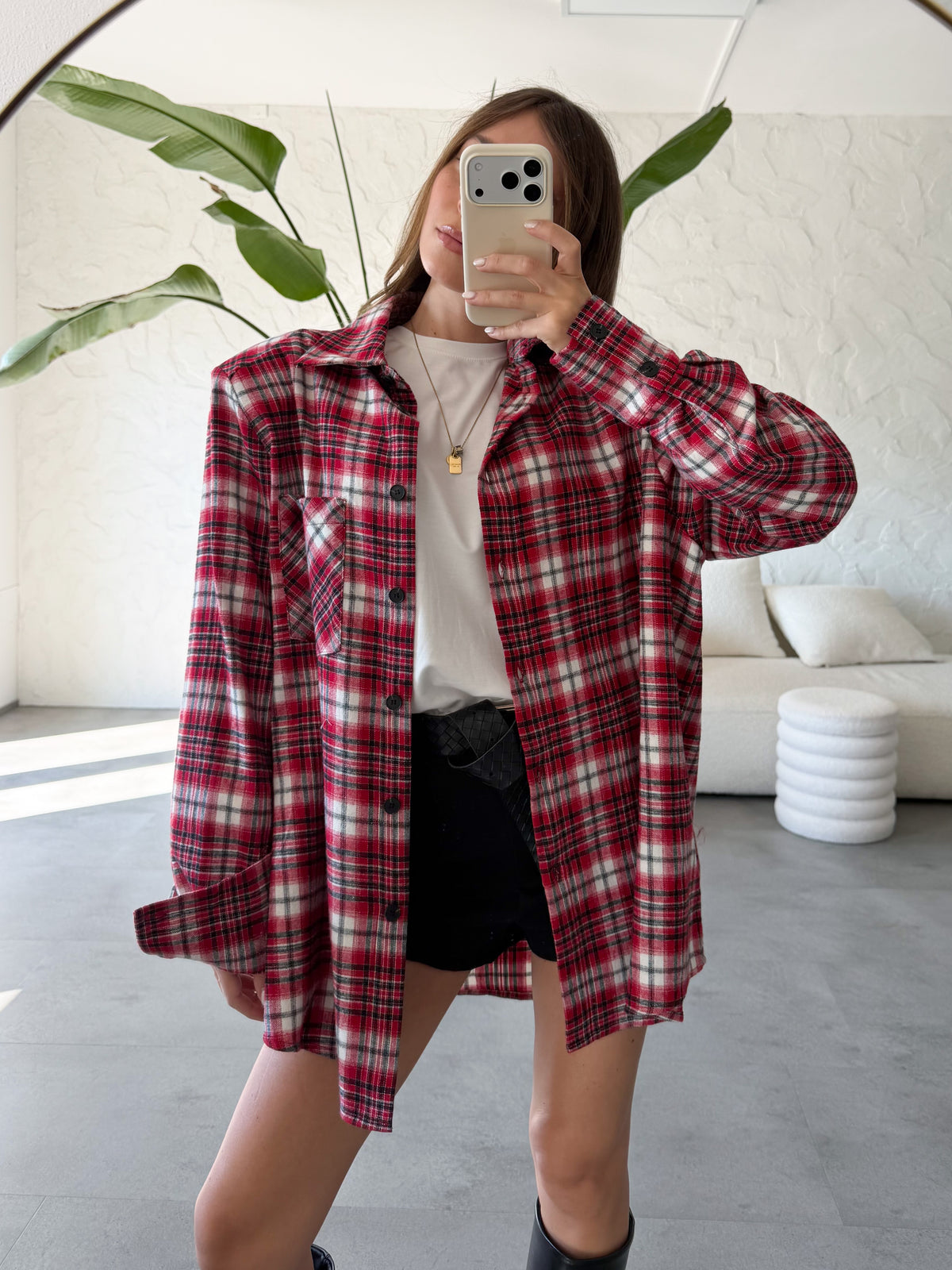 Camicia check spalline