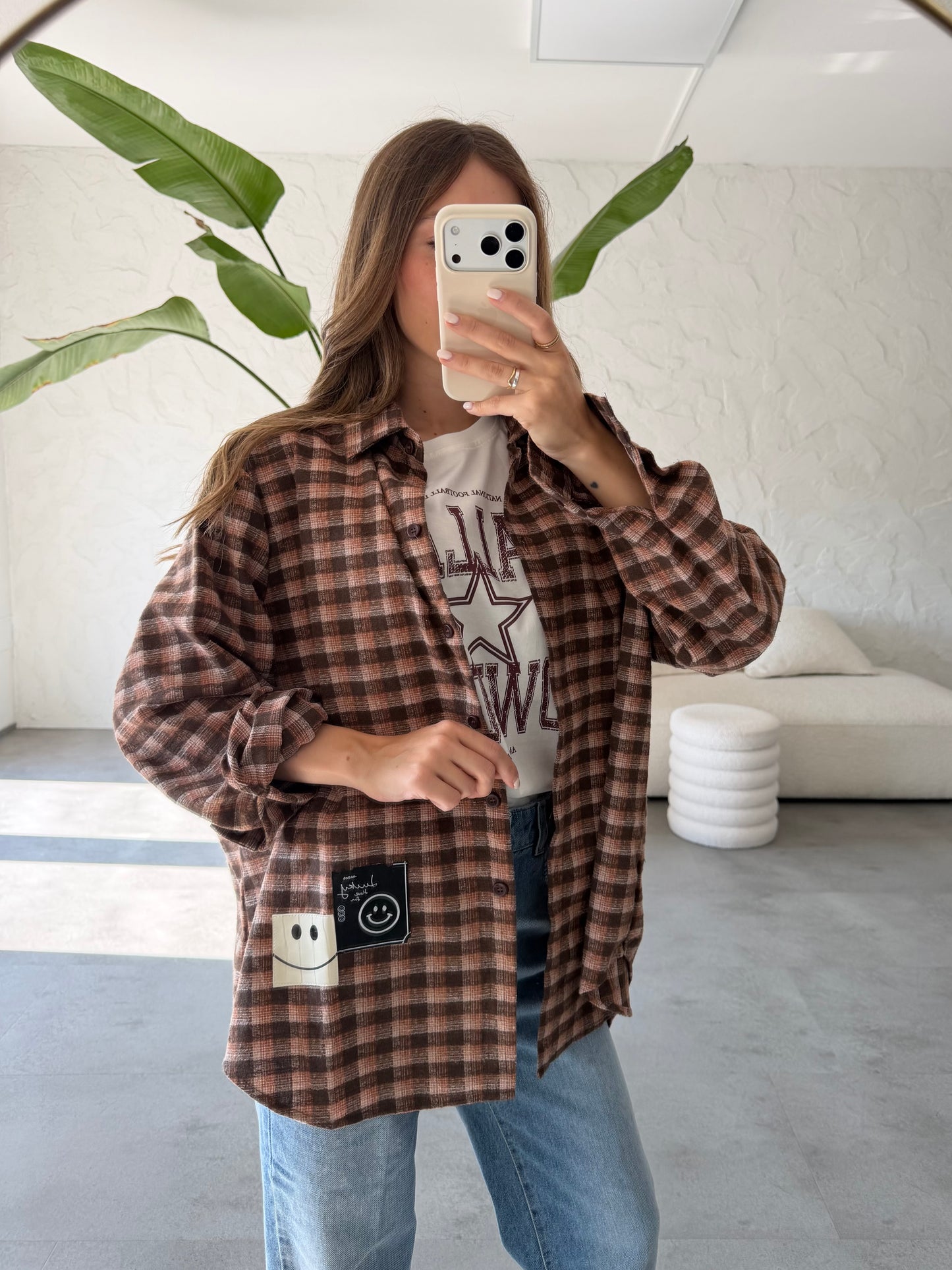 Camicia check con patches
