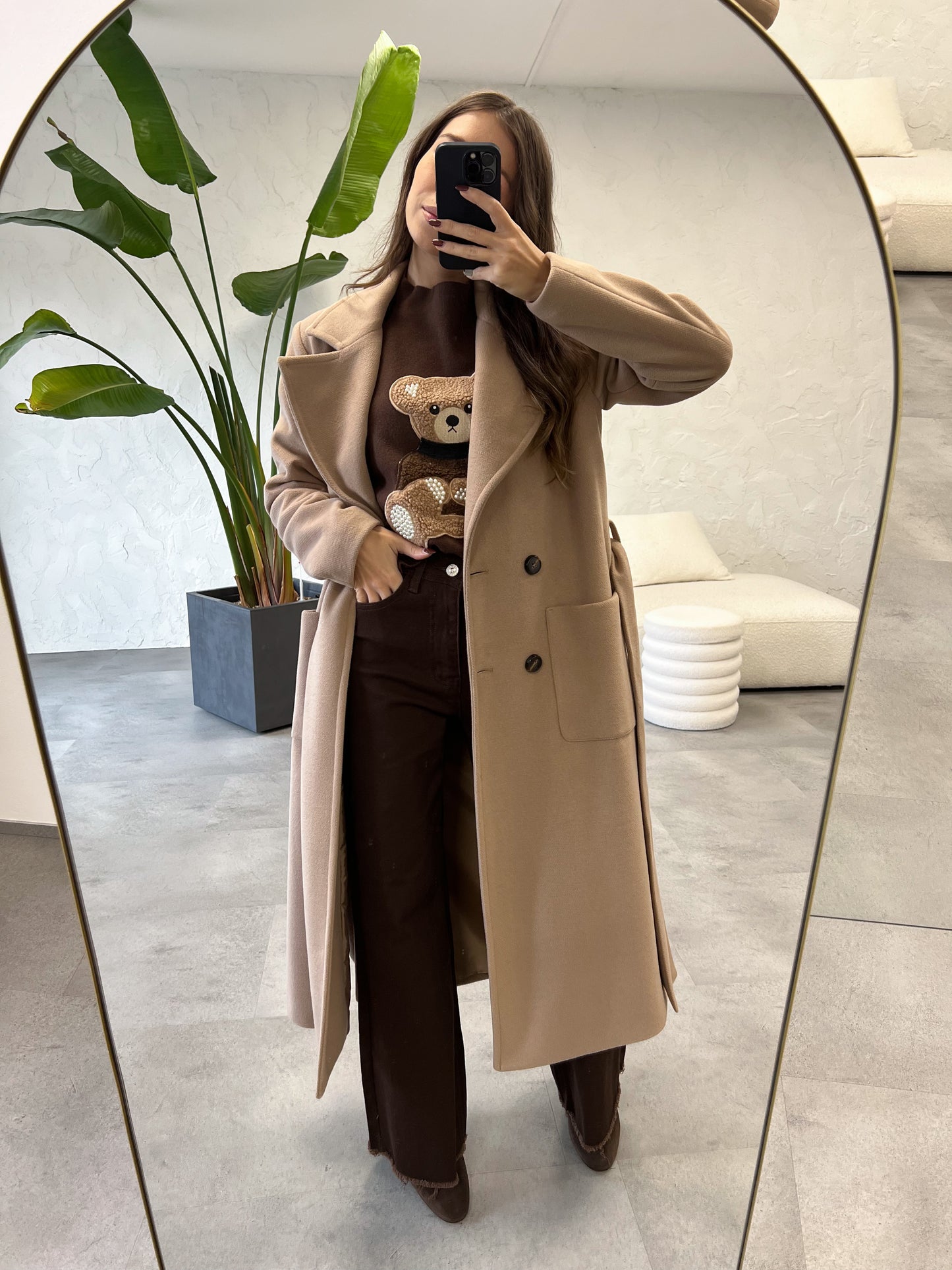 Cappotto lungo spacchi