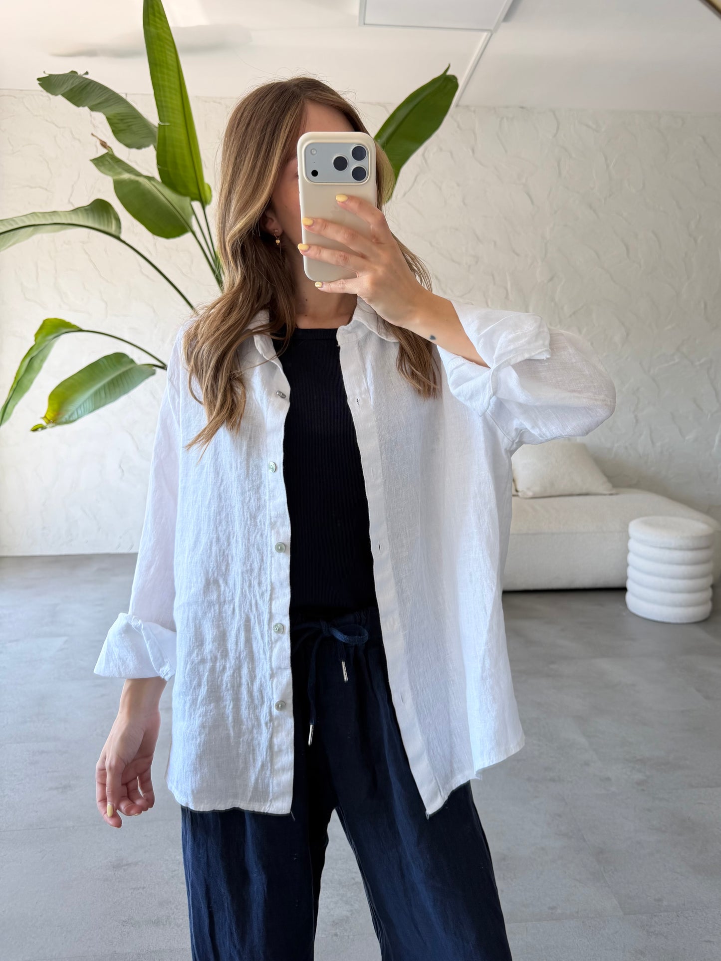 Camicia lino basic