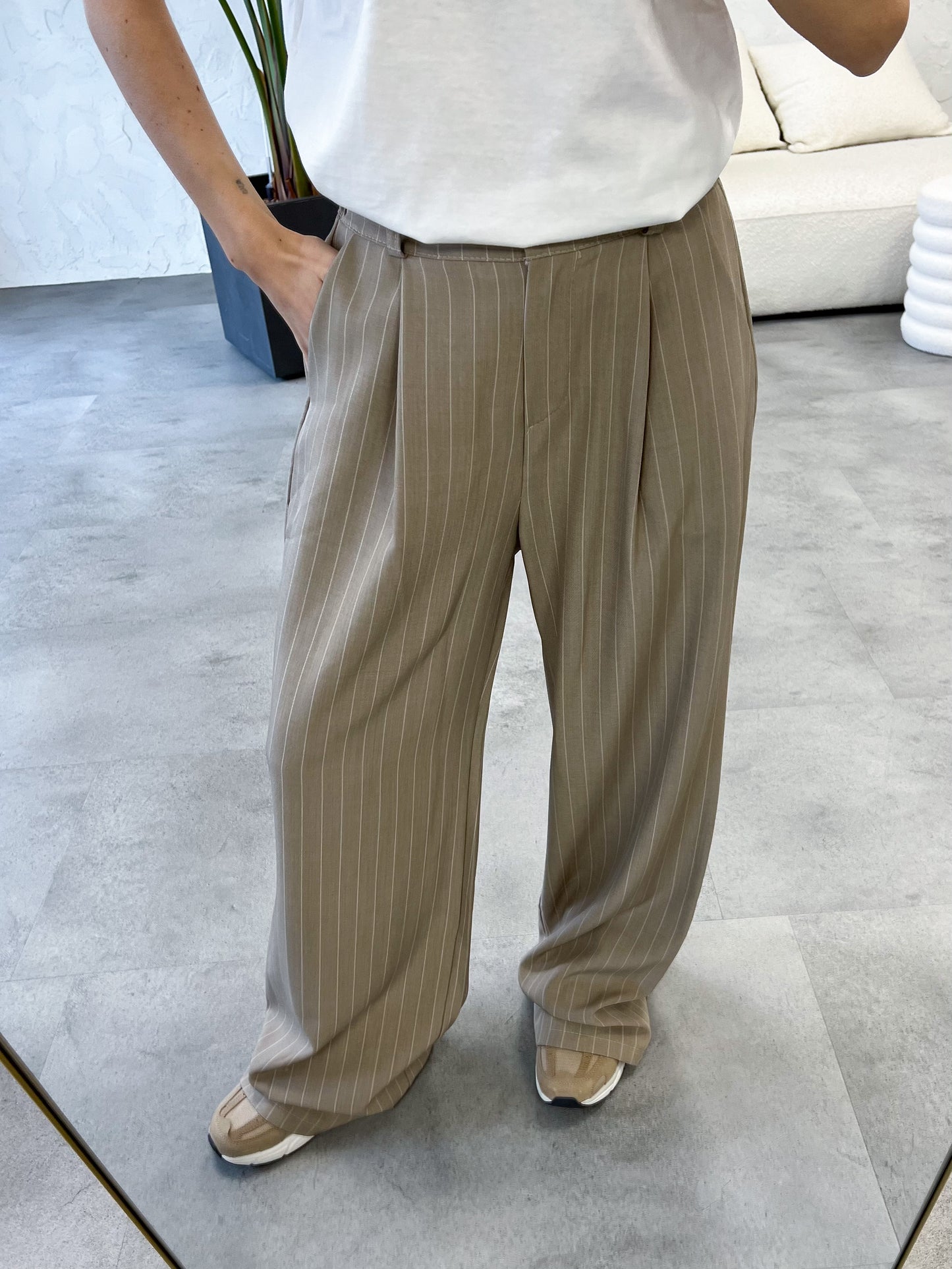 Pantalone palazzo gessato