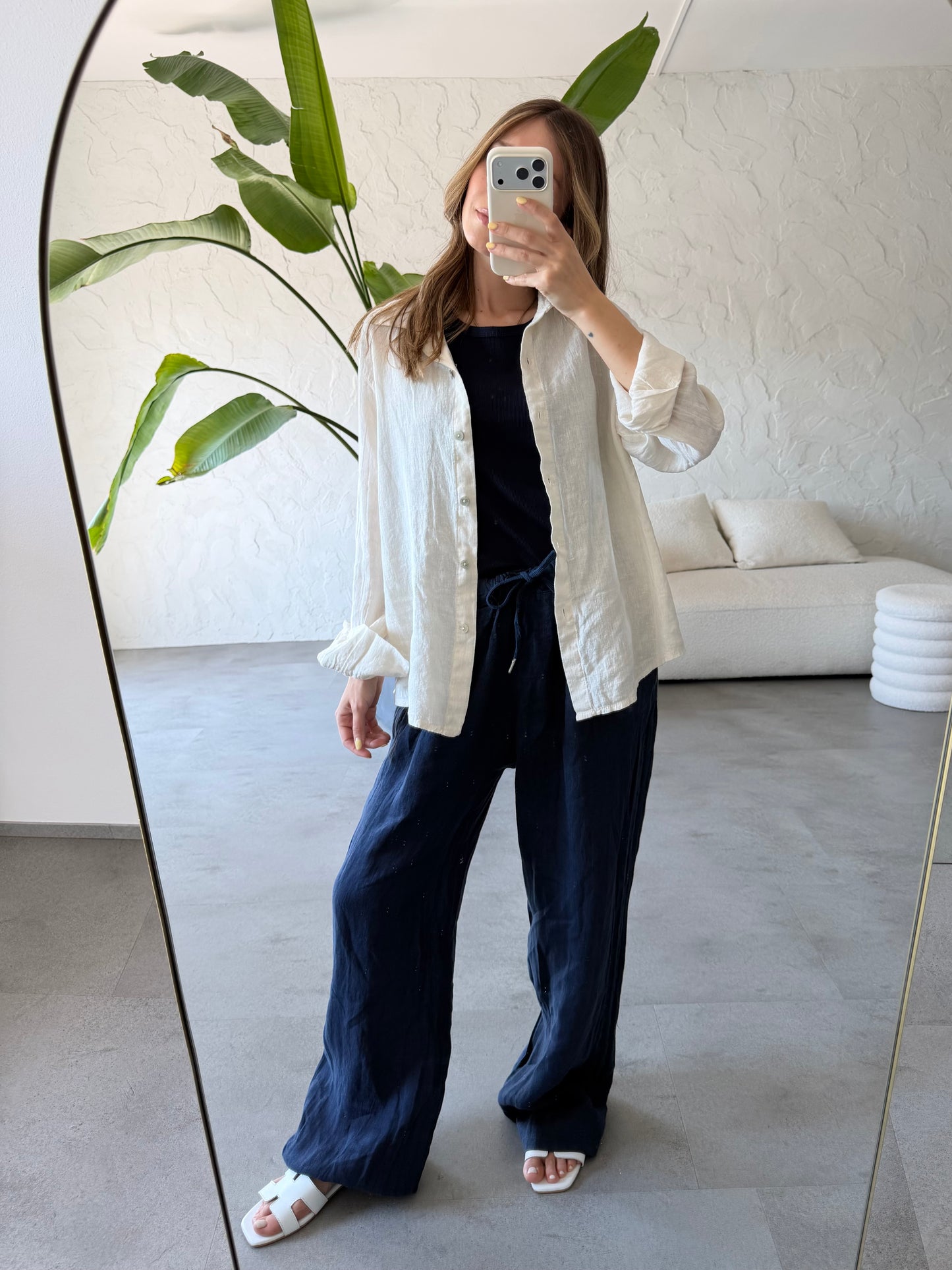 Camicia lino basic