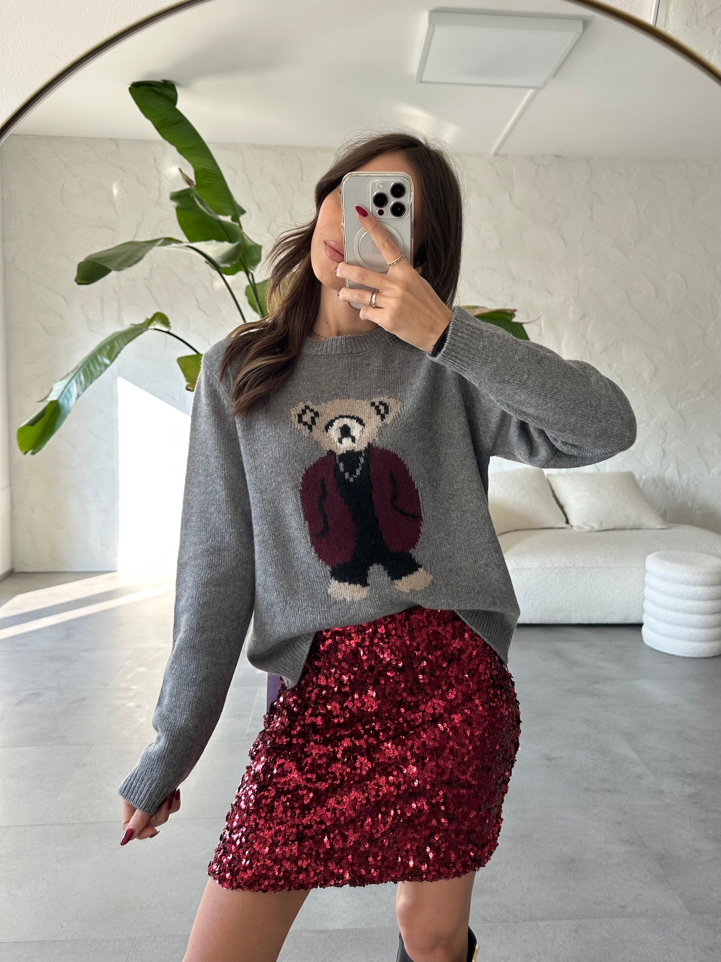 Maglione orsetto misto lana