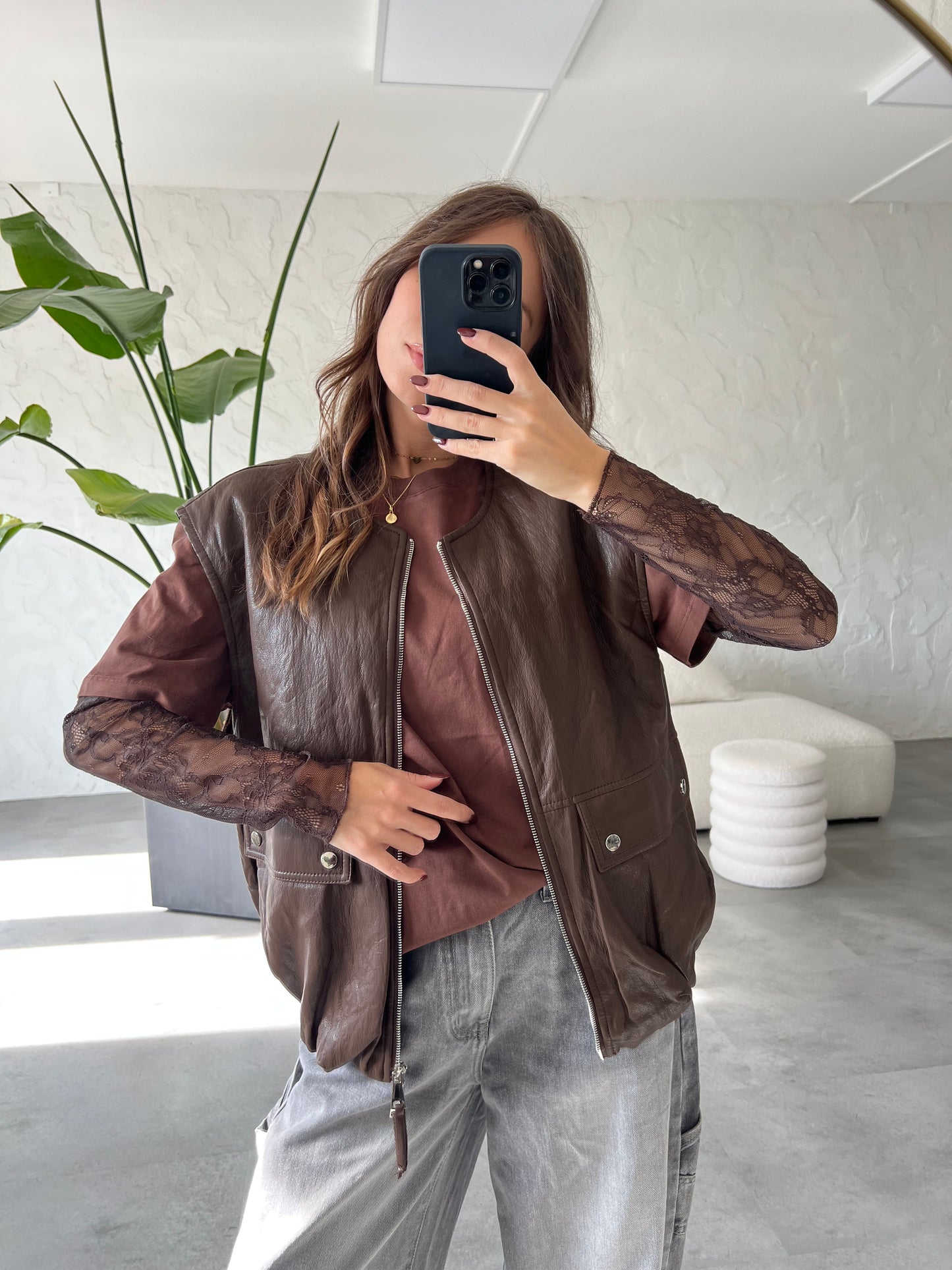 Gilet bomber eco pelle