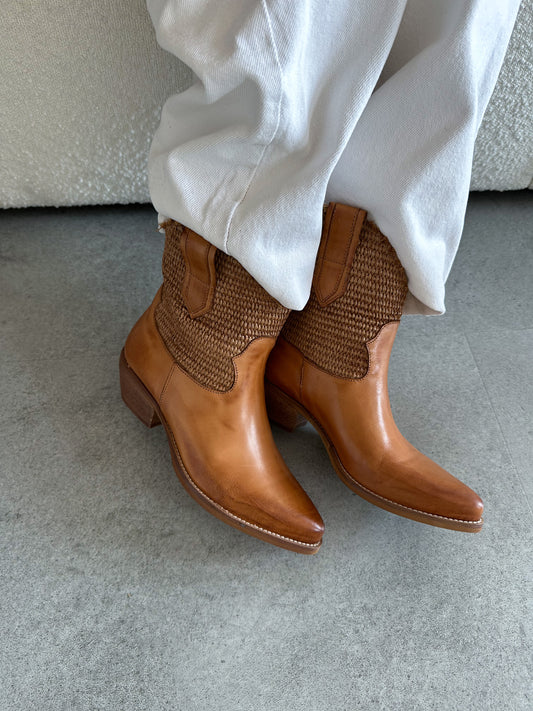 Texano rafia cuoio