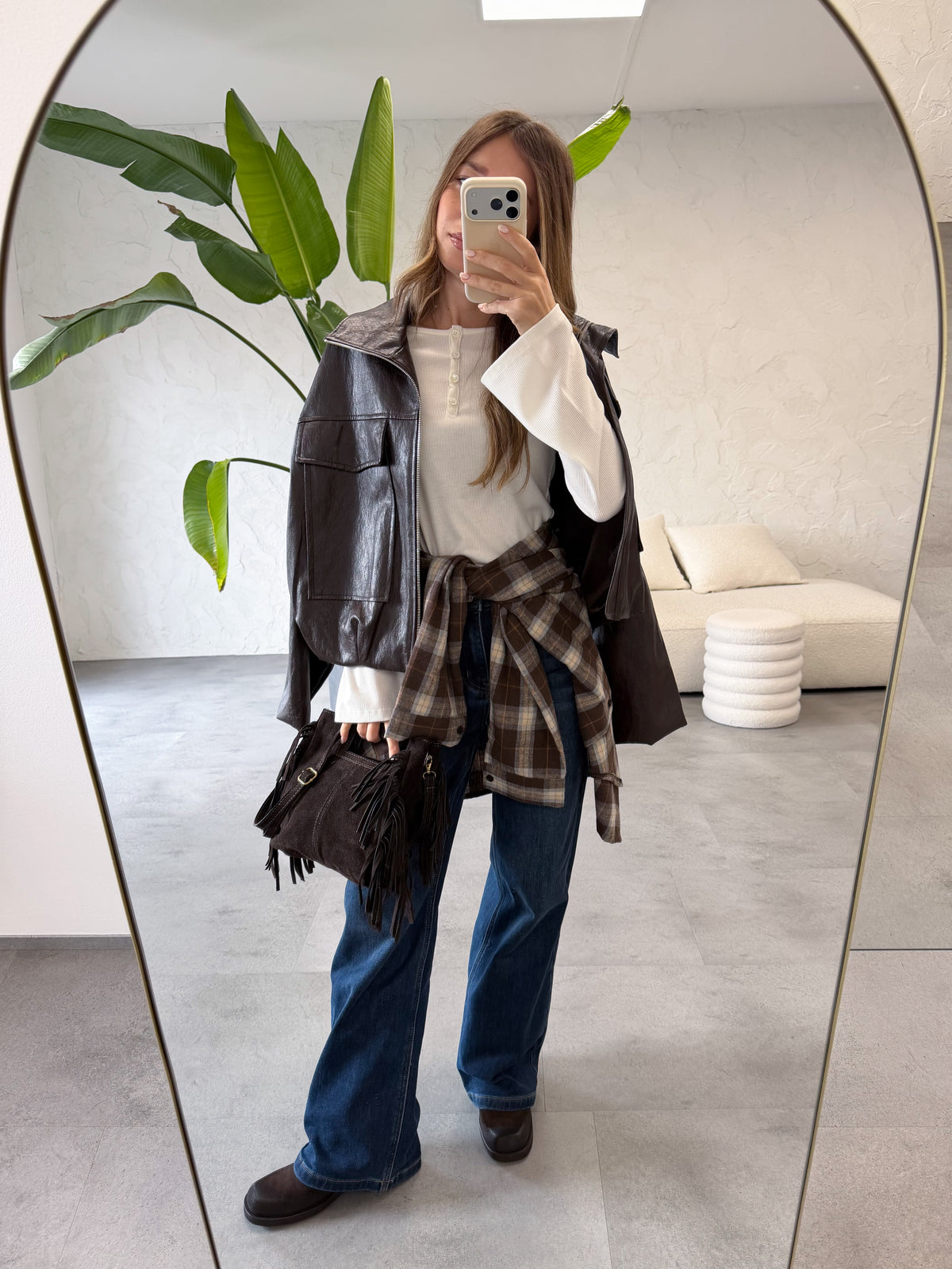Jeans wide leg scuro