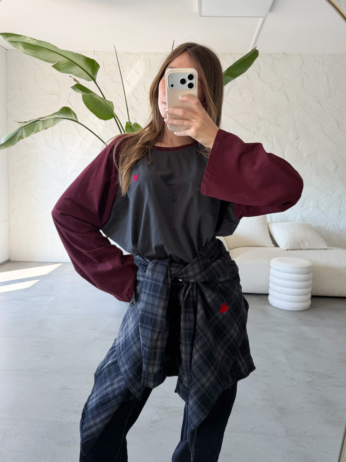 Camicia check cuore