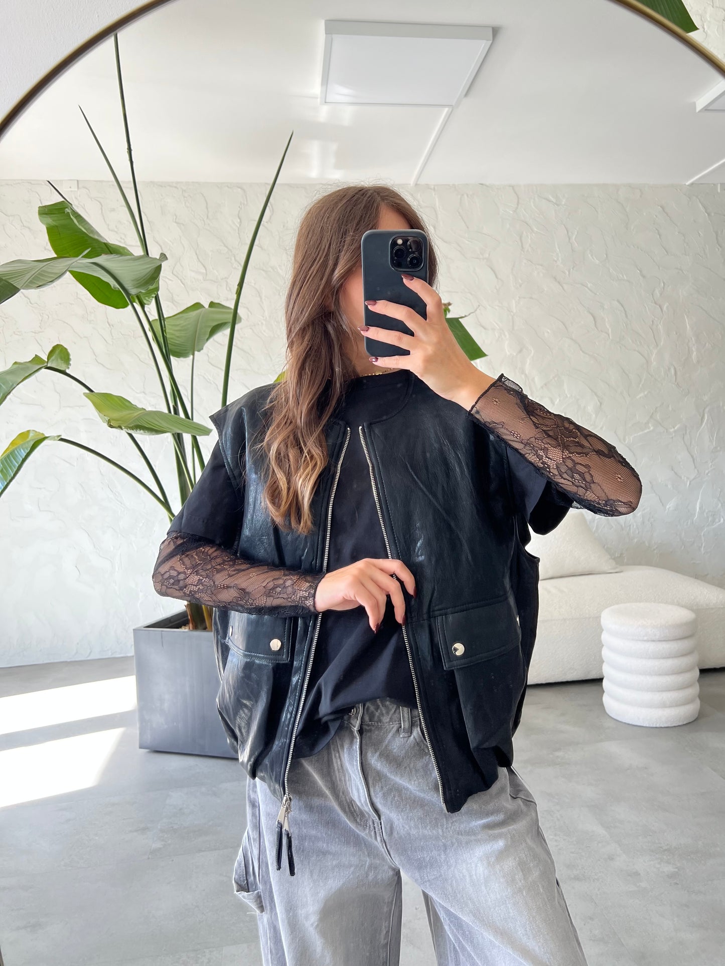 Gilet bomber eco pelle