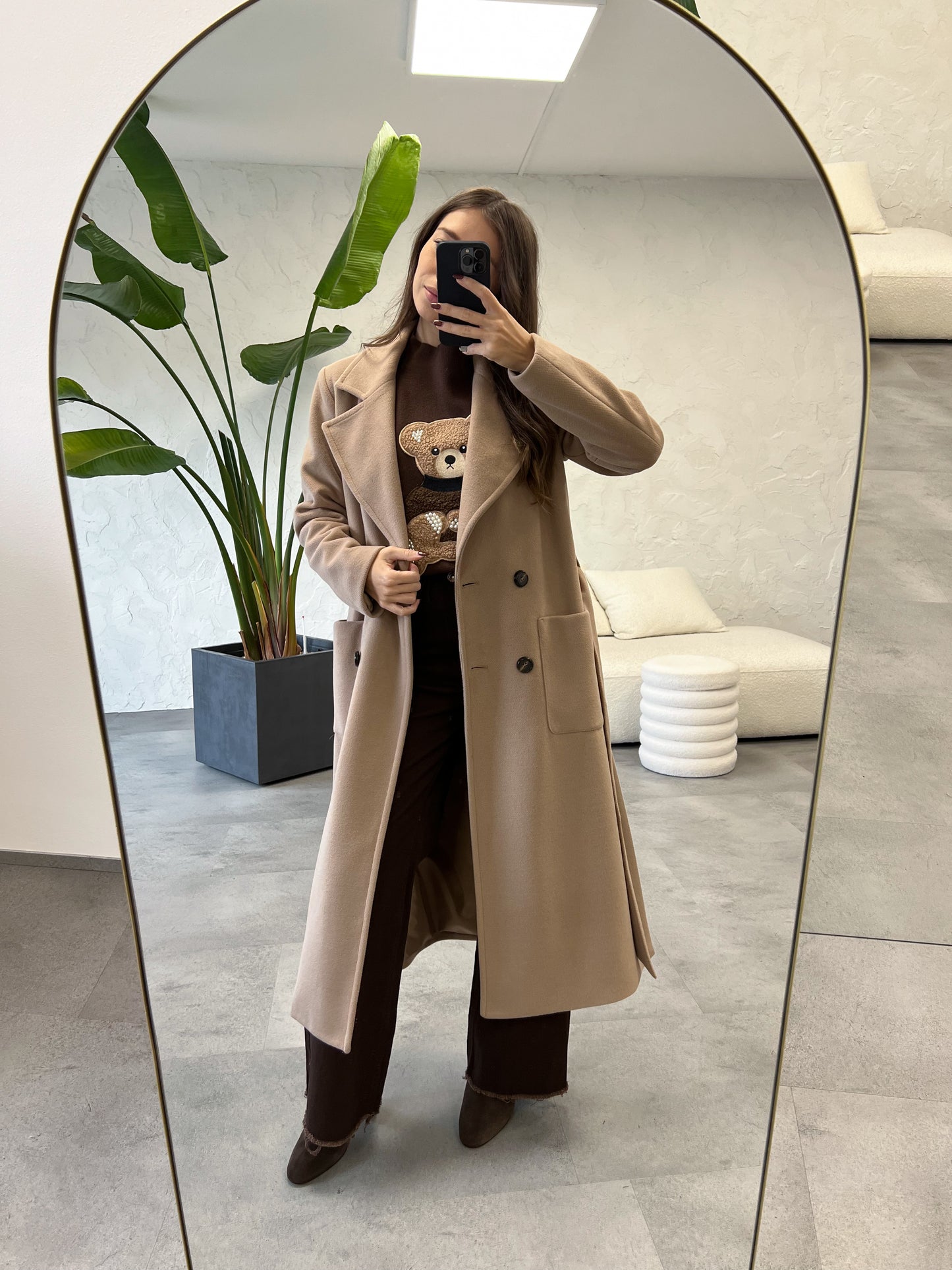 Cappotto lungo spacchi