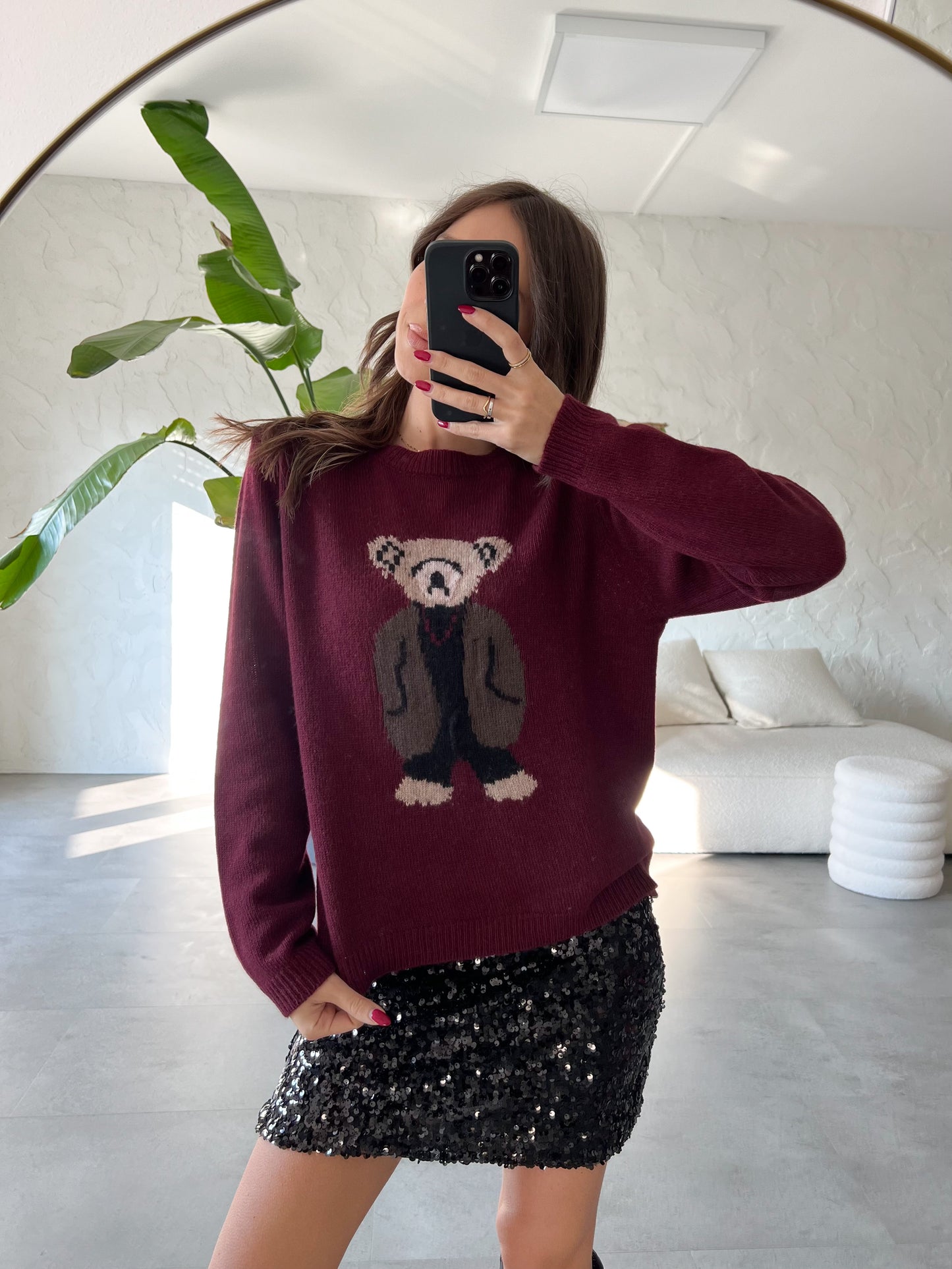 Maglione orsetto misto lana