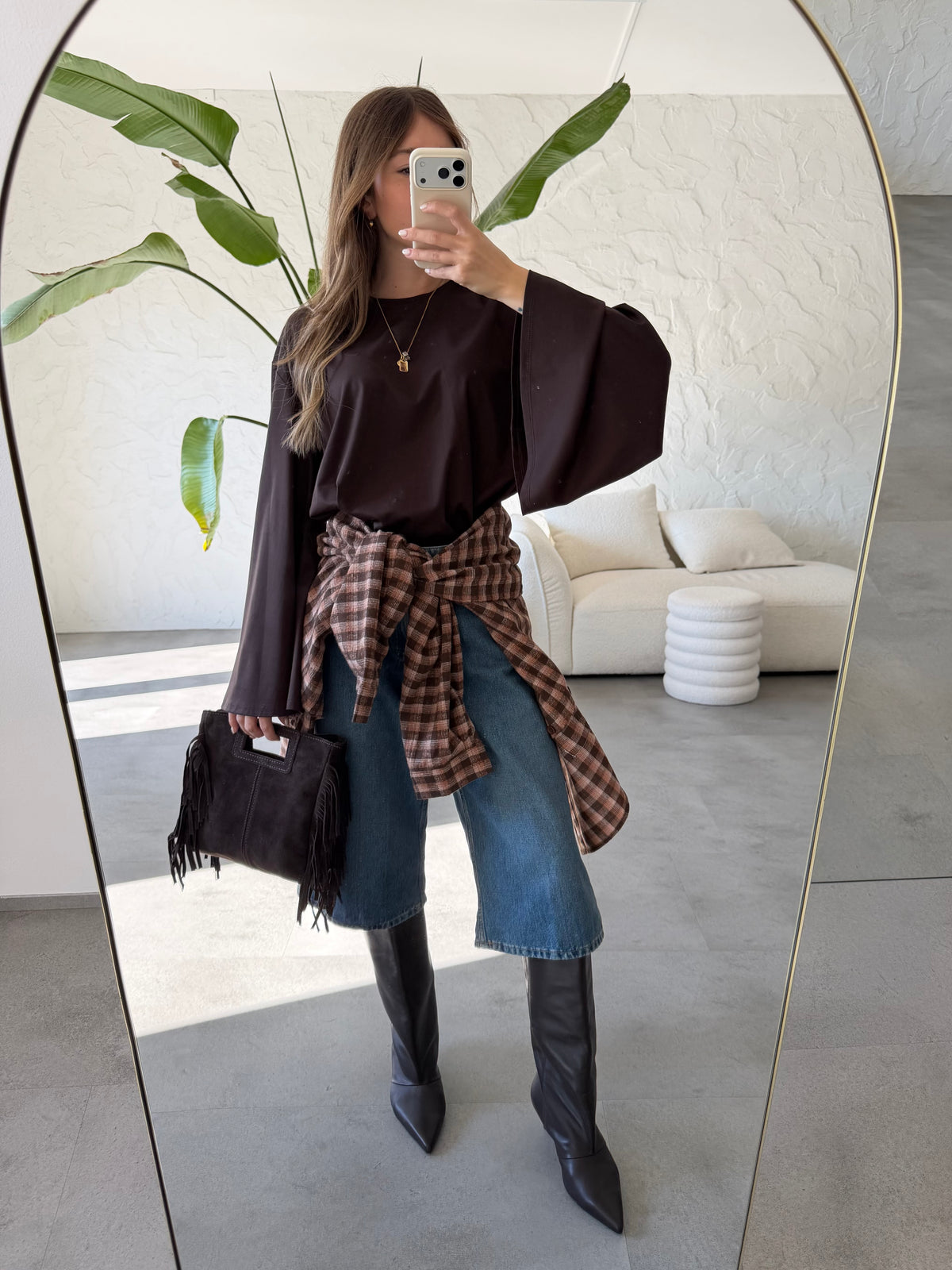 Camicia check con patches