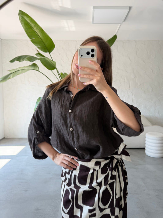 Camicia lino maniche corte
