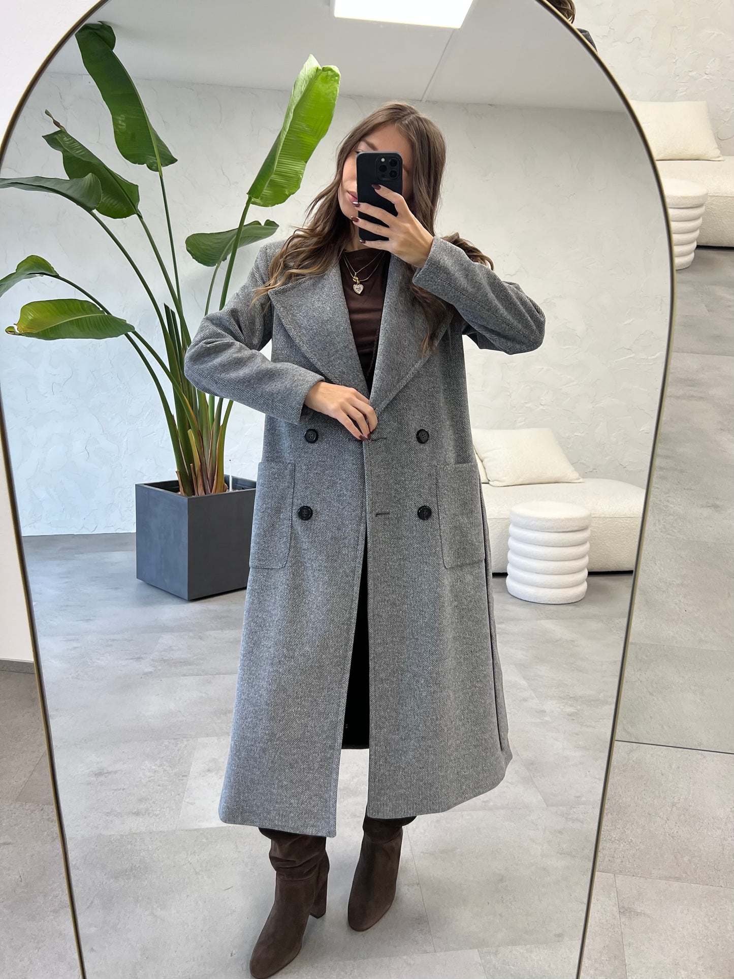 Cappotto lungo spacchi