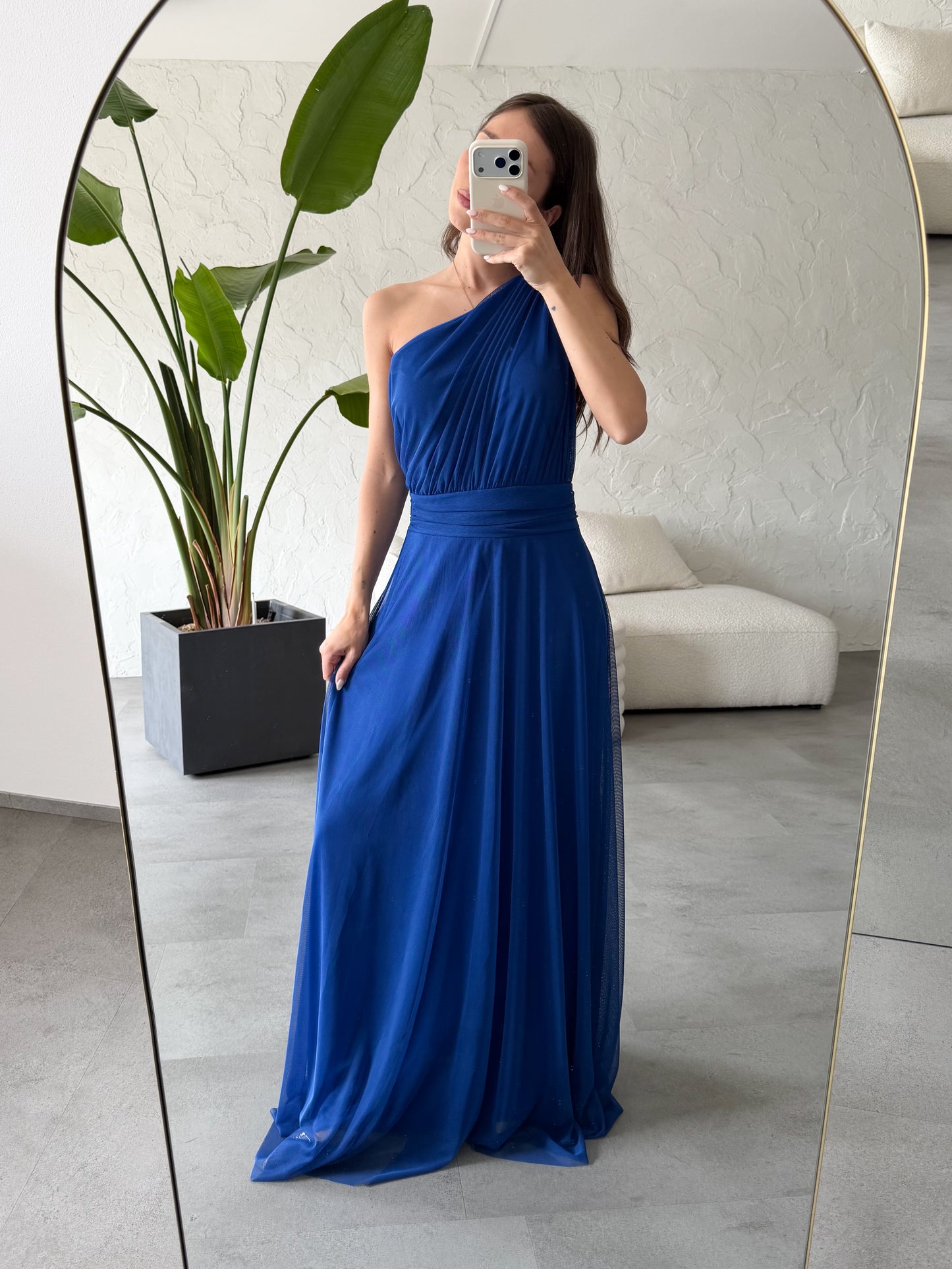 Abito monospalla tulle