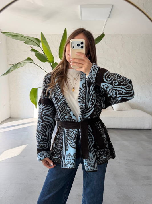 Cardigan bandana misto lana