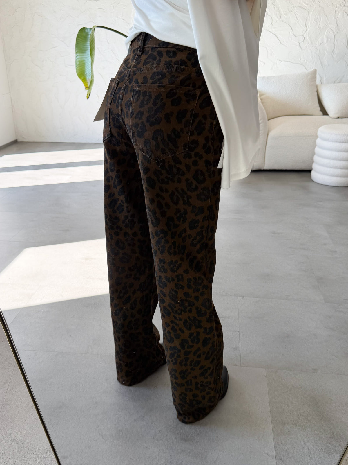 Jeans leopard wide leg