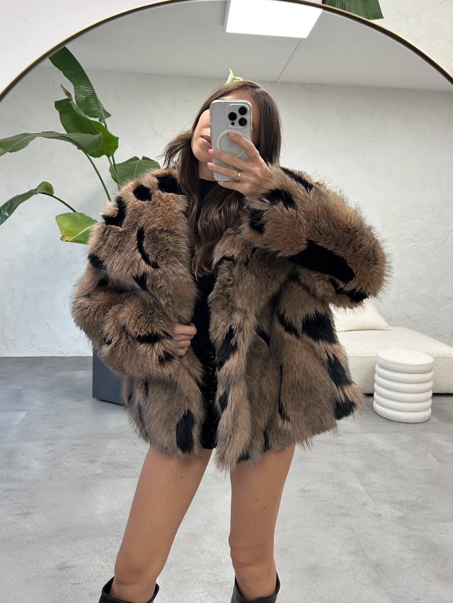 Eco pelliccia black/brown