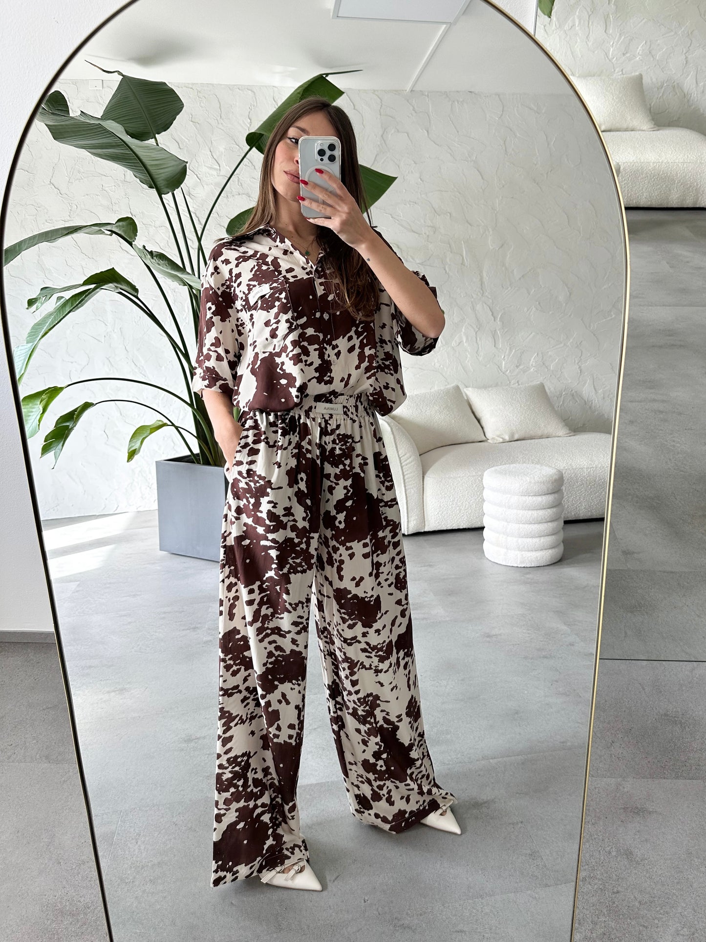 Pantalone stampa mucca
