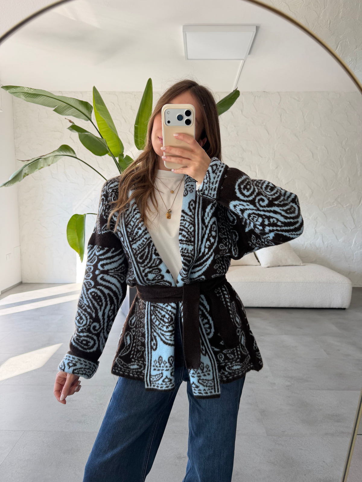Cardigan bandana misto lana