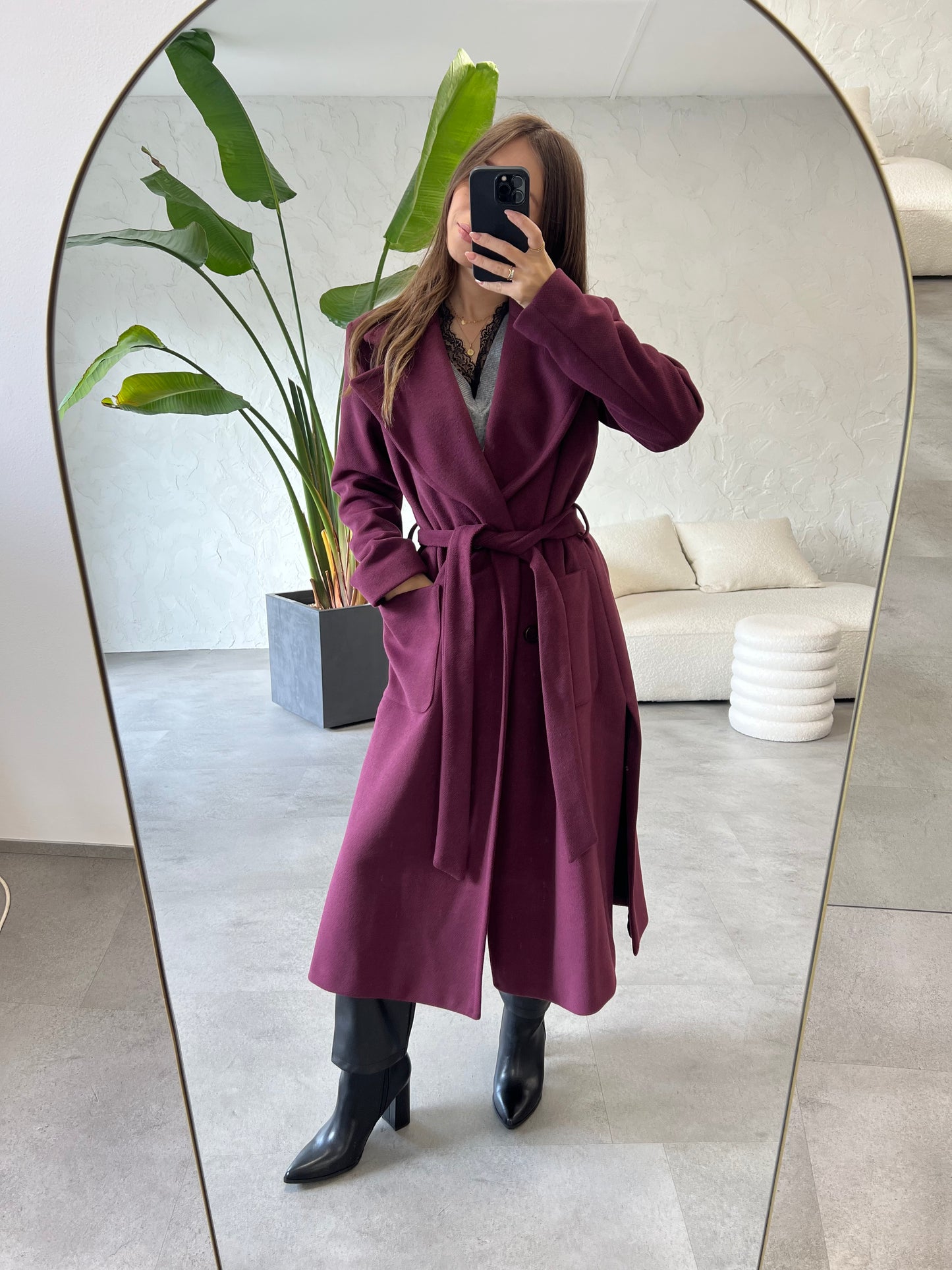 Cappotto lungo spacchi