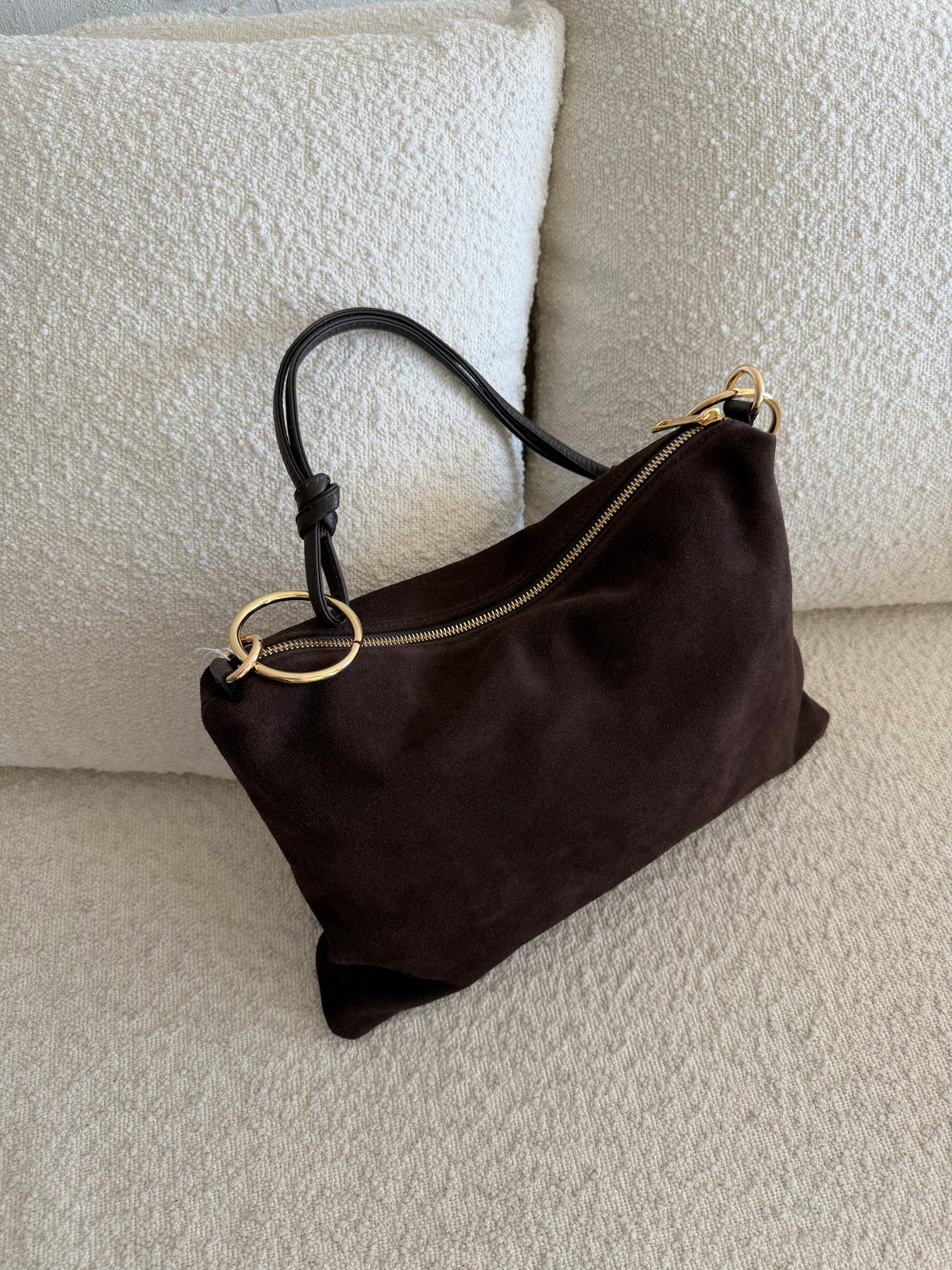 Borsa anelli camoscio
