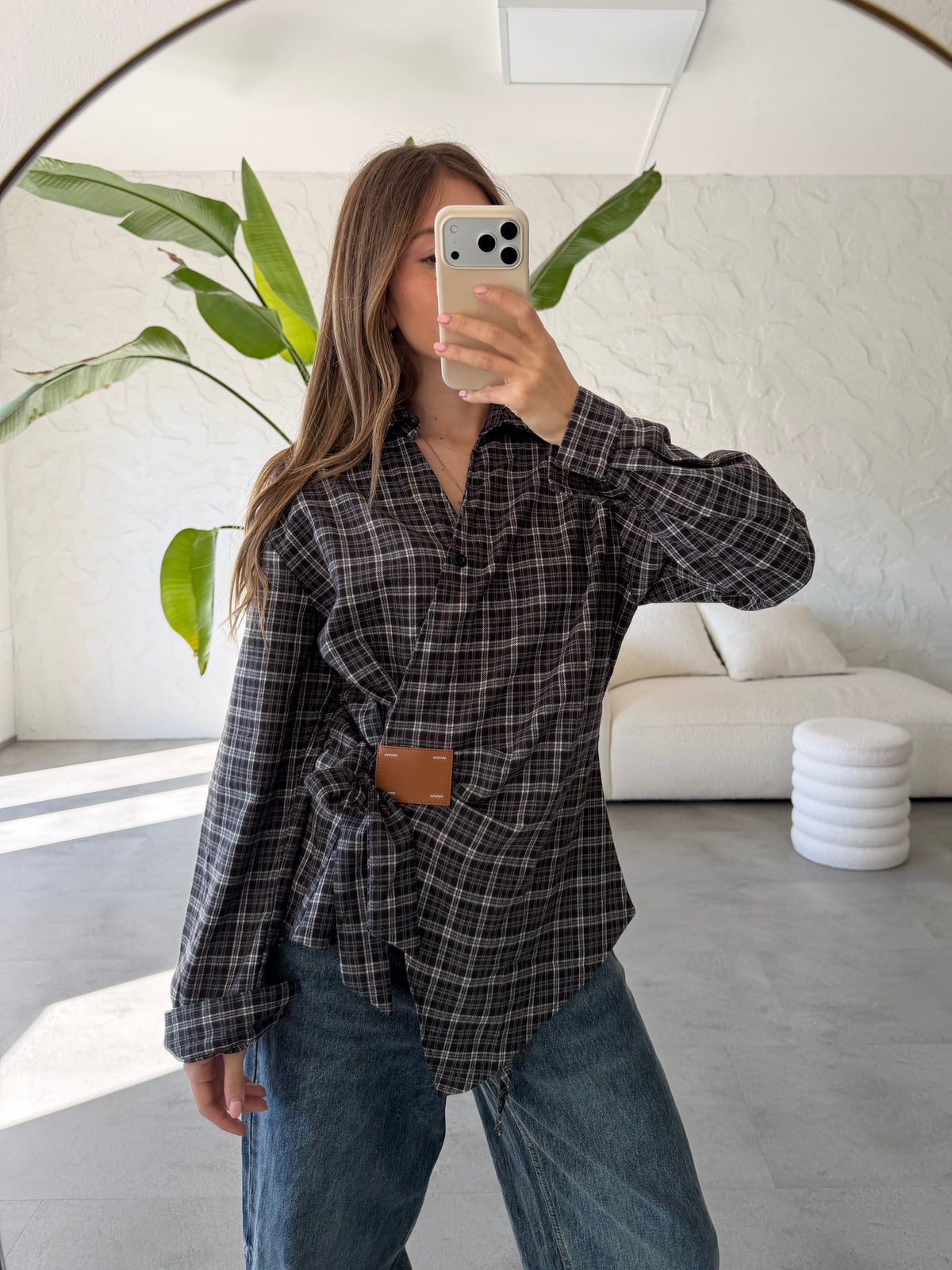 Camicia check lacci