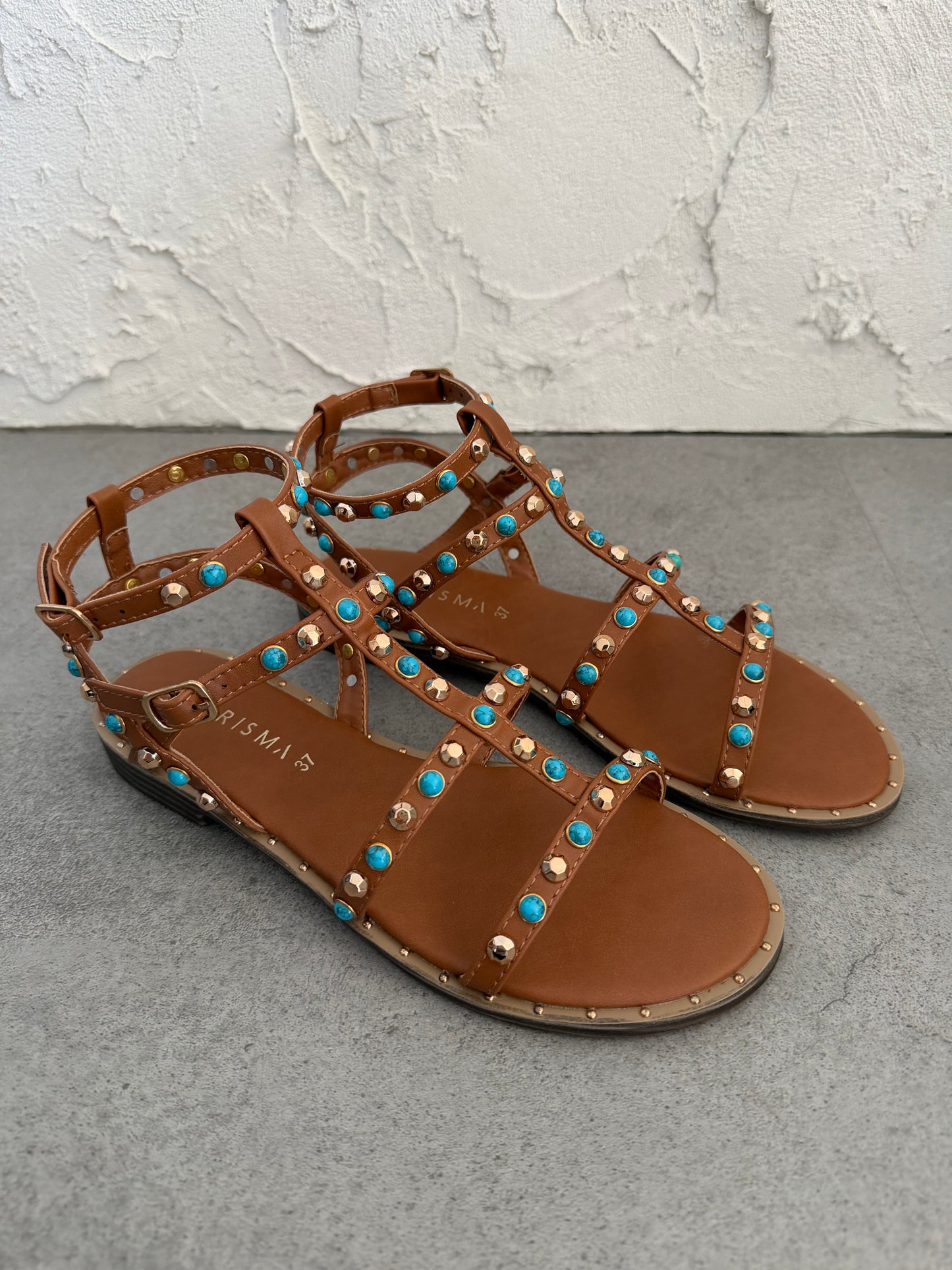 Sandalo borchie/pietre Kharisma