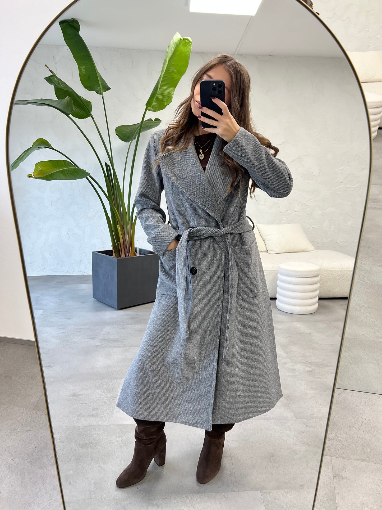 Cappotto lungo spacchi