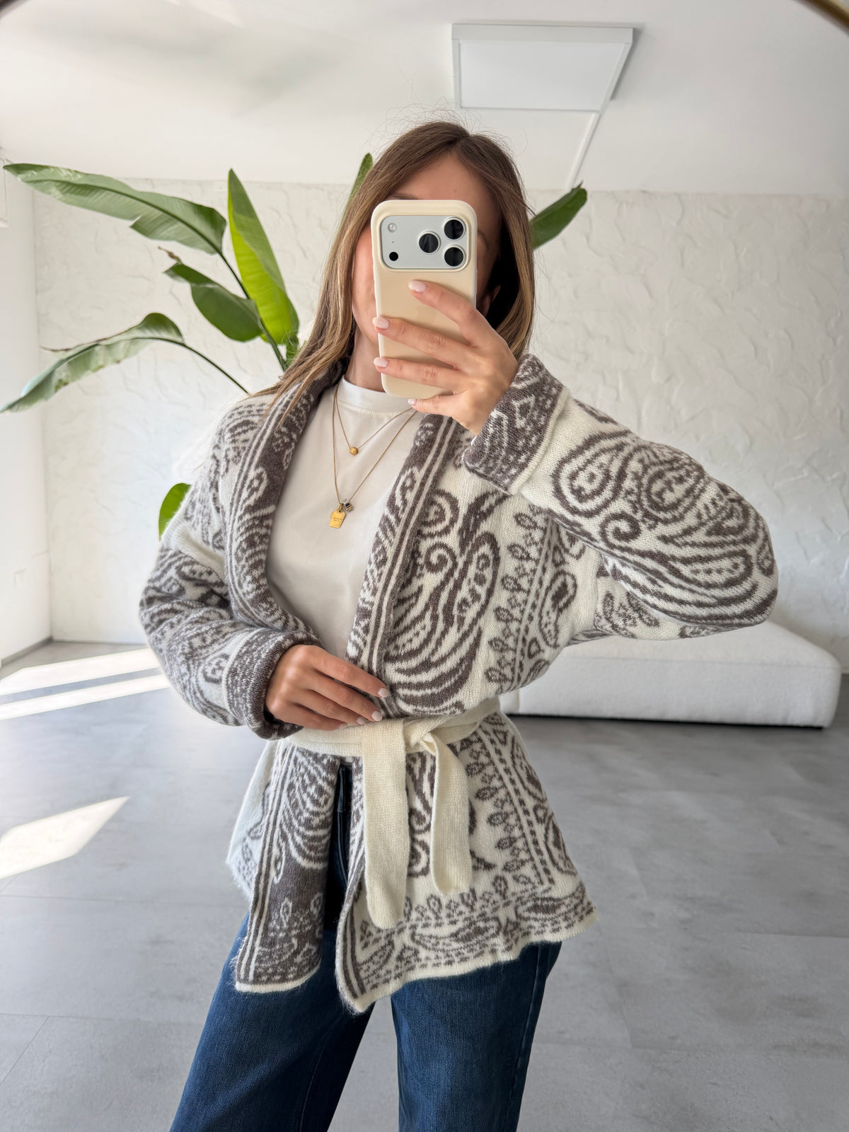 Cardigan bandana misto lana