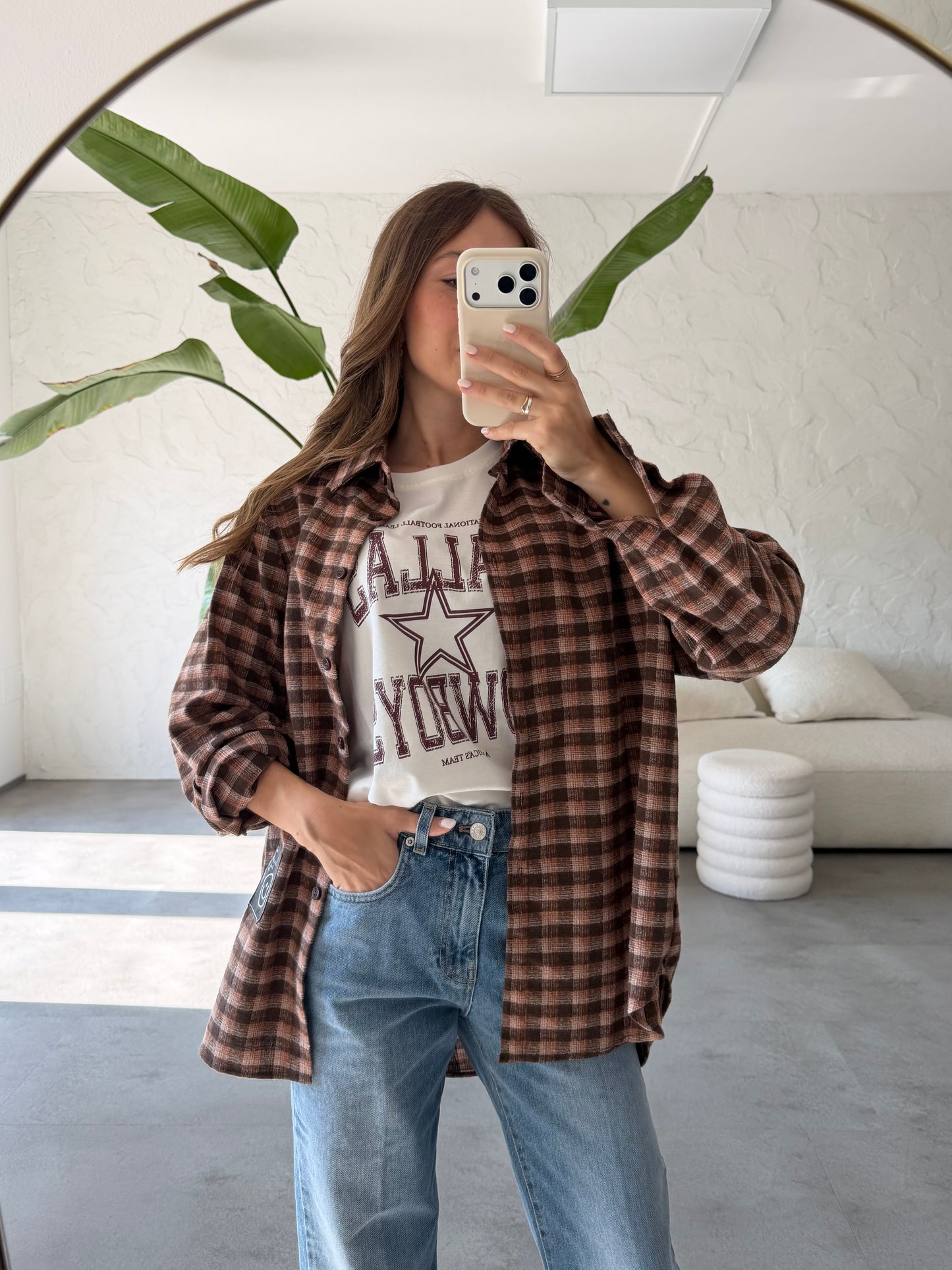 Camicia check con patches
